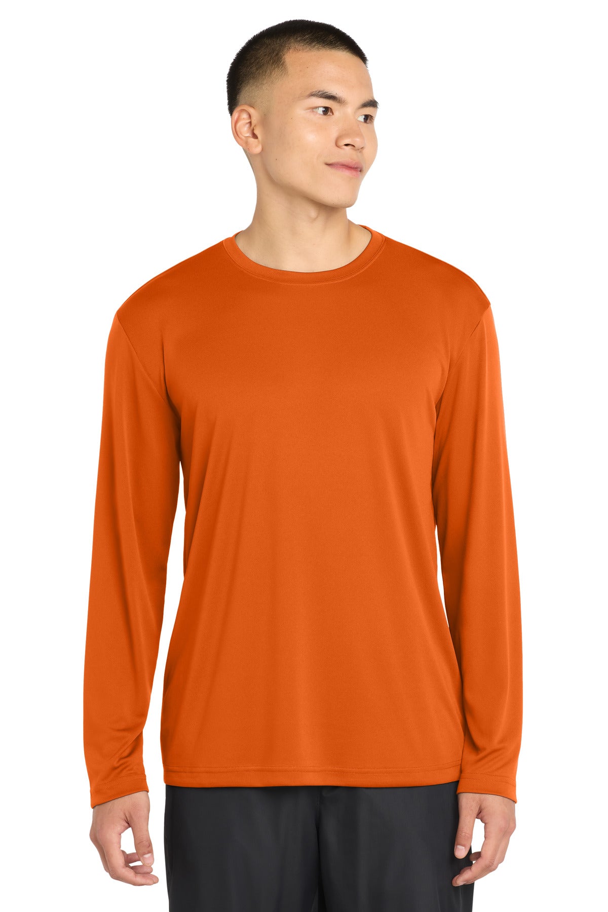 Deep Orange Sport-Tek Long Sleeve PosiCharge Competitor Tee. ST350LS
