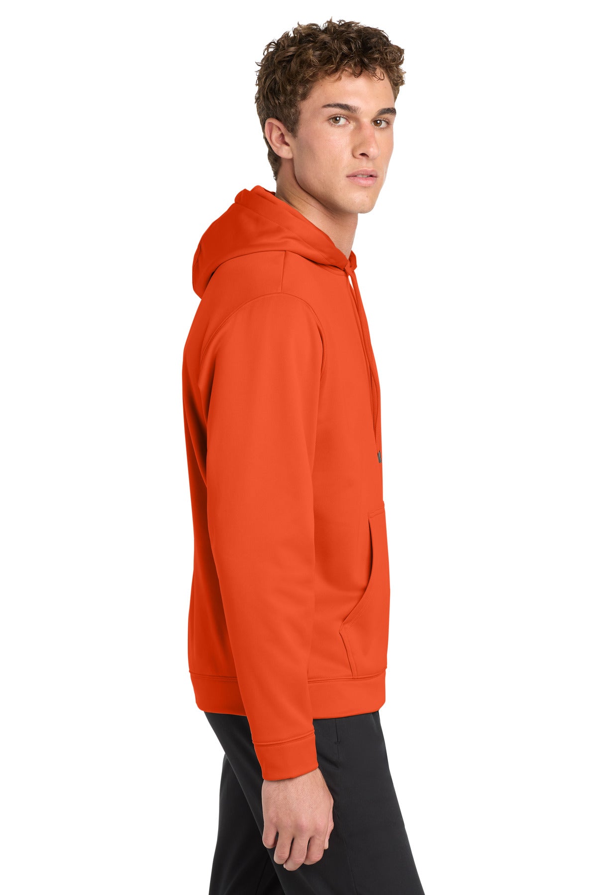 Deep Orange Sport-Tek Sport-Wick Fleece Hooded Pullover. F244