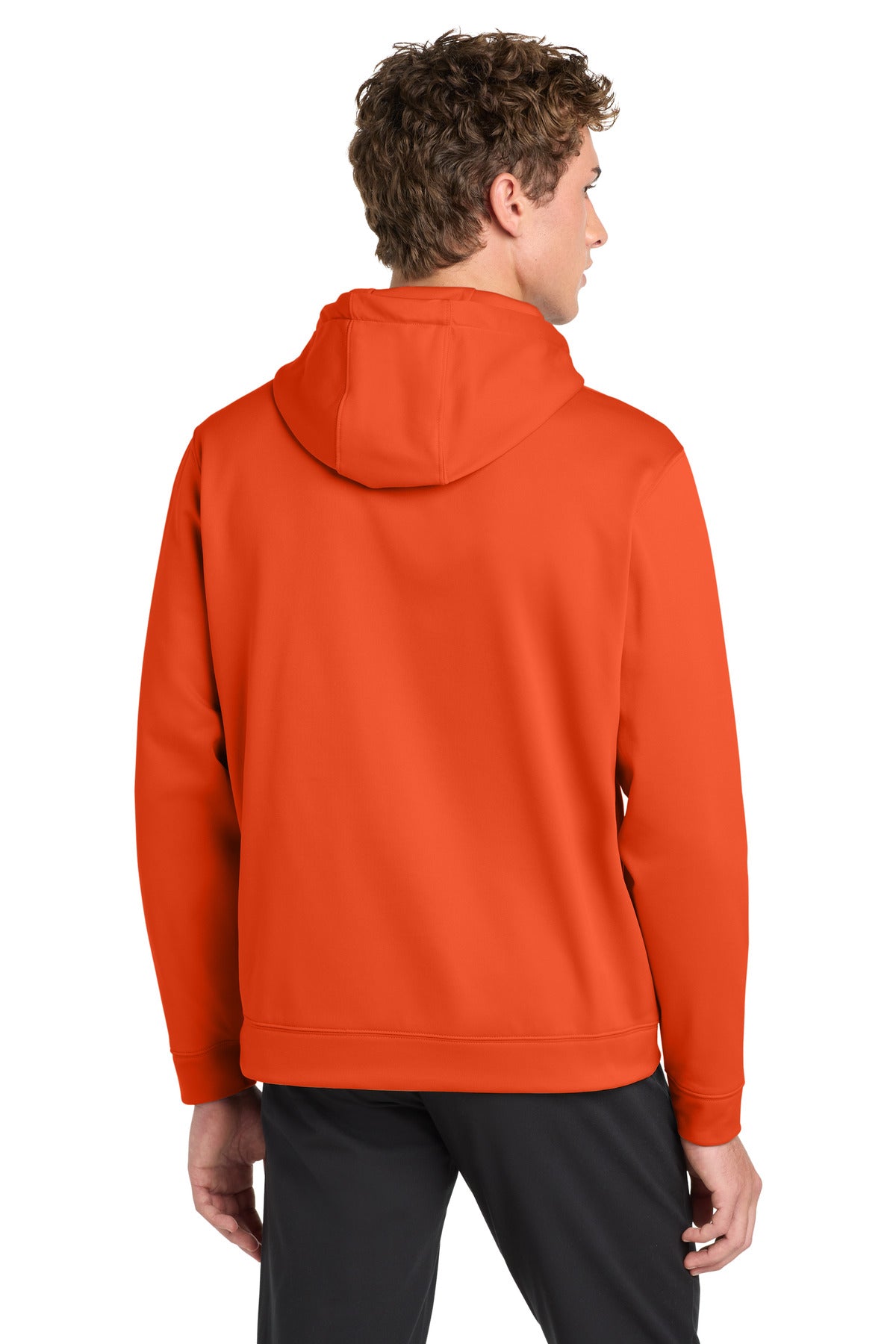 Deep Orange Sport-Tek Sport-Wick Fleece Hooded Pullover. F244