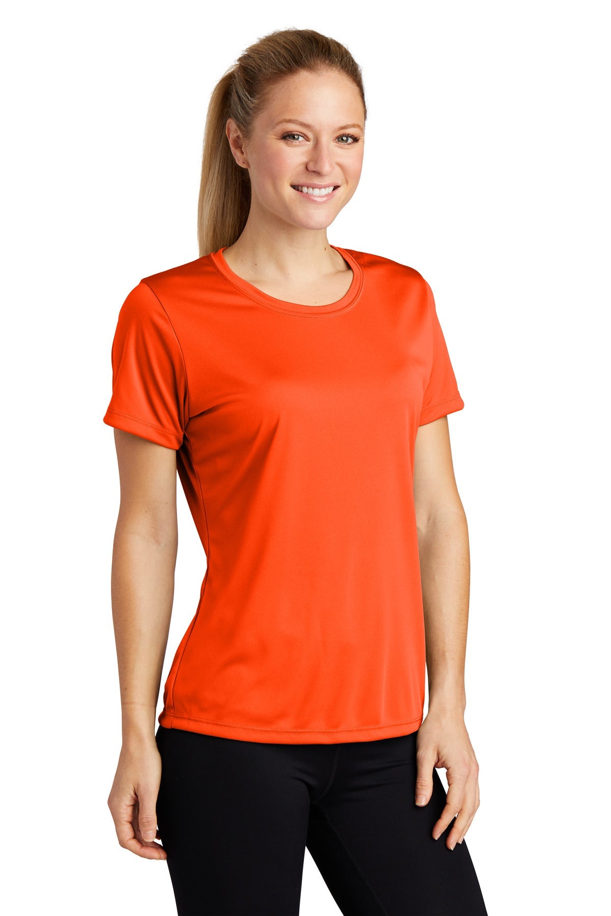 Deep Orange Sport-Tek Women's PosiCharge Competitor Tee. LST350
