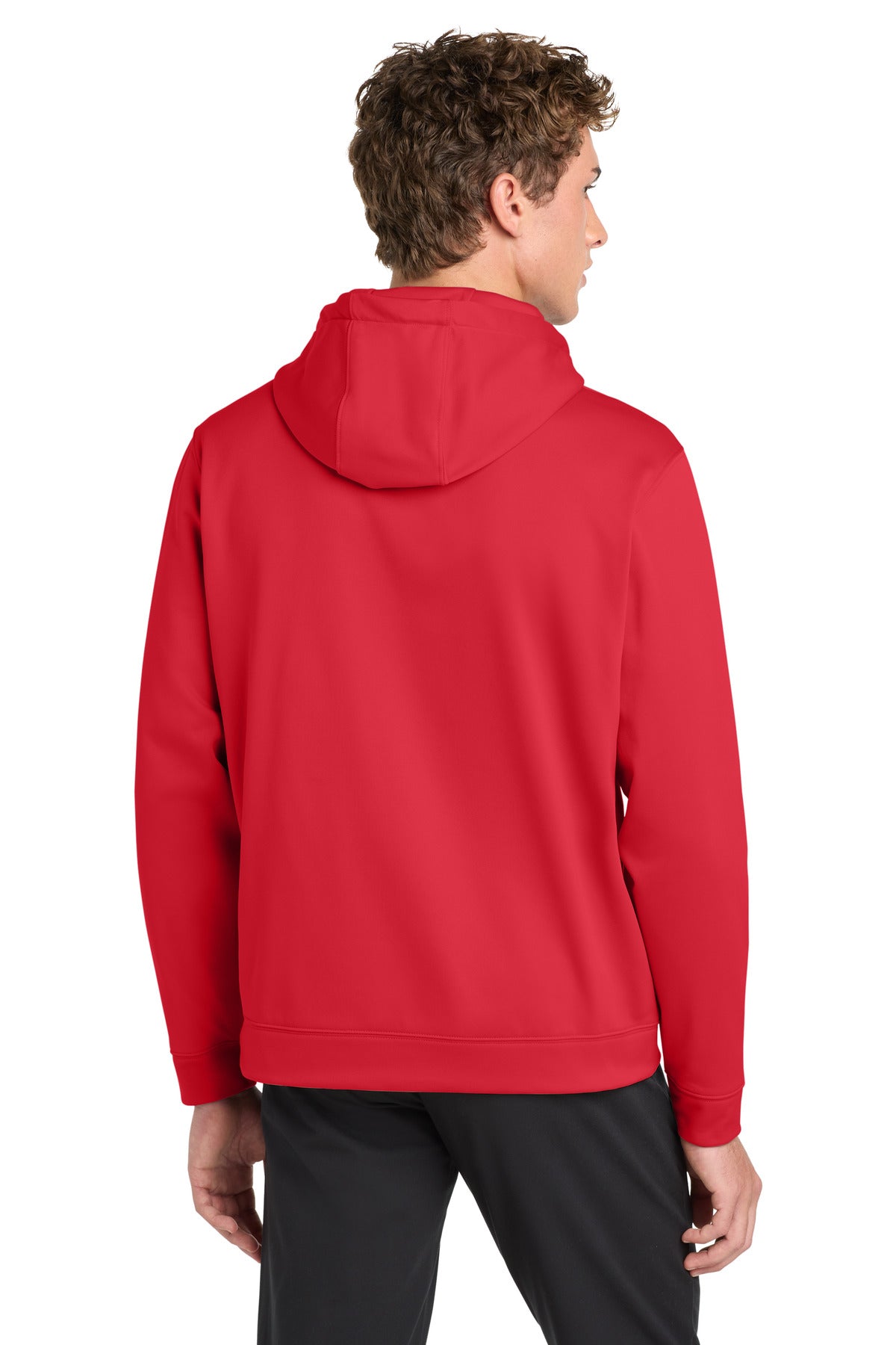 Deep Red Sport-Tek Sport-Wick Fleece Hooded Pullover. F244