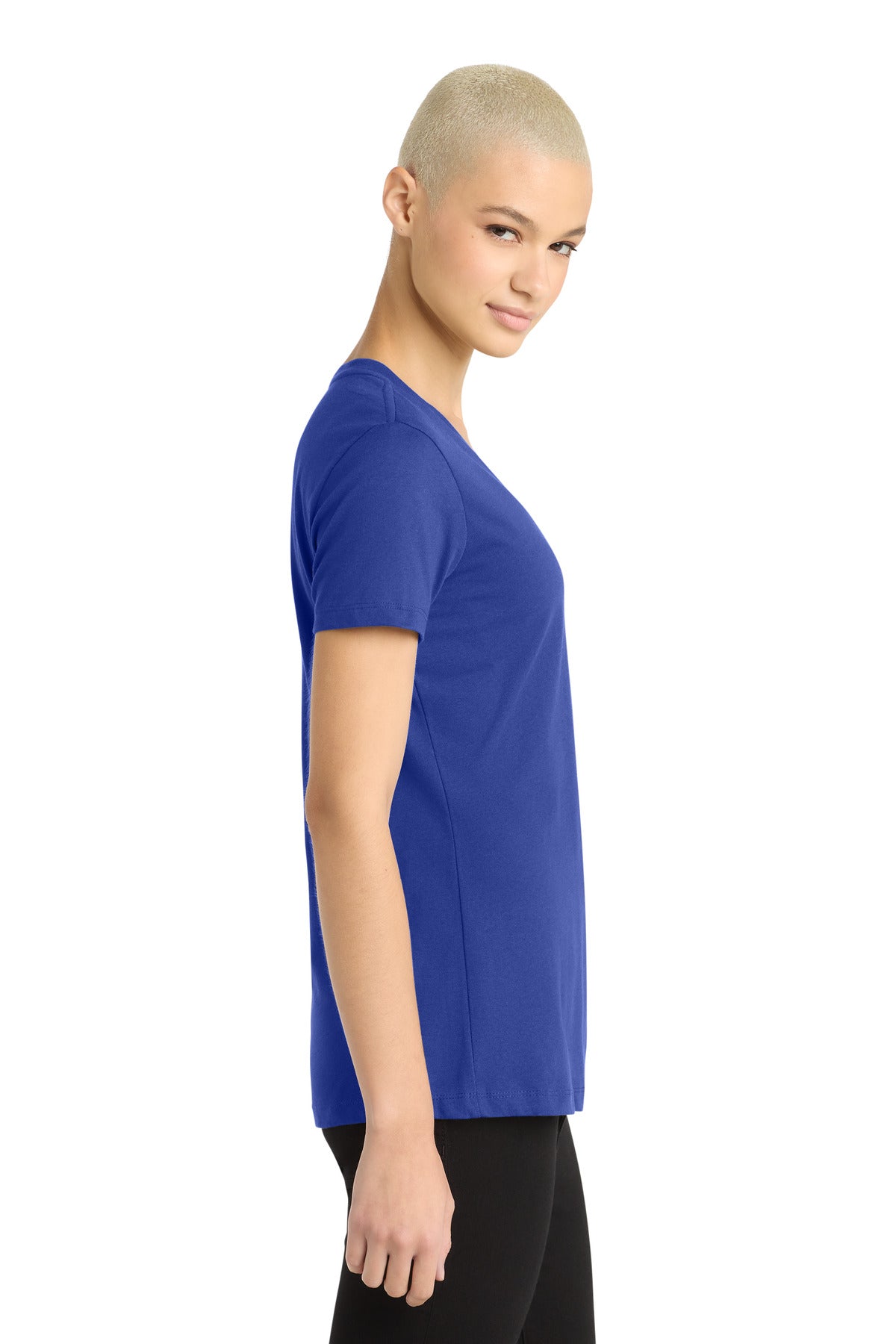 Deep Royal District - Women's Perfect Weight V-Neck Tee. DM1170L