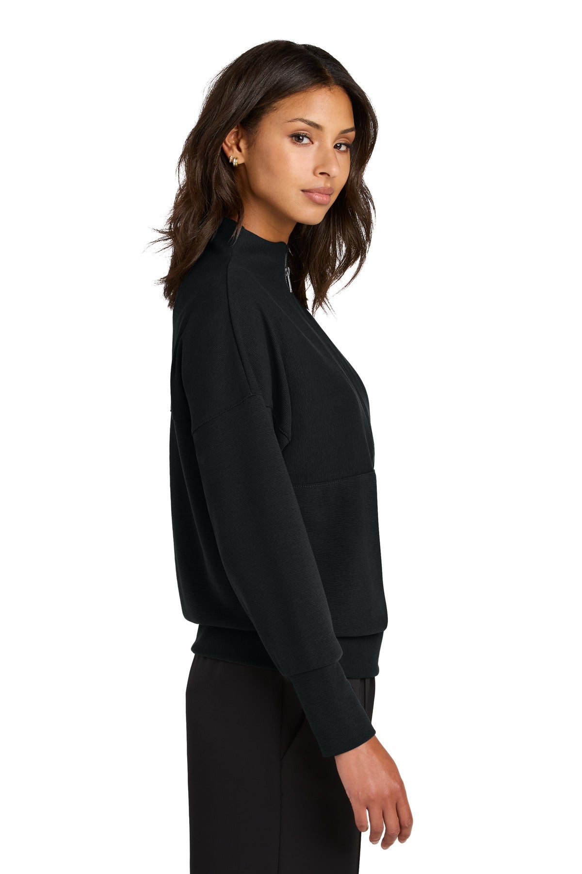 DeepBlack Mercer+Mettle Women's Linear Texture 1/4-Zip MM3041