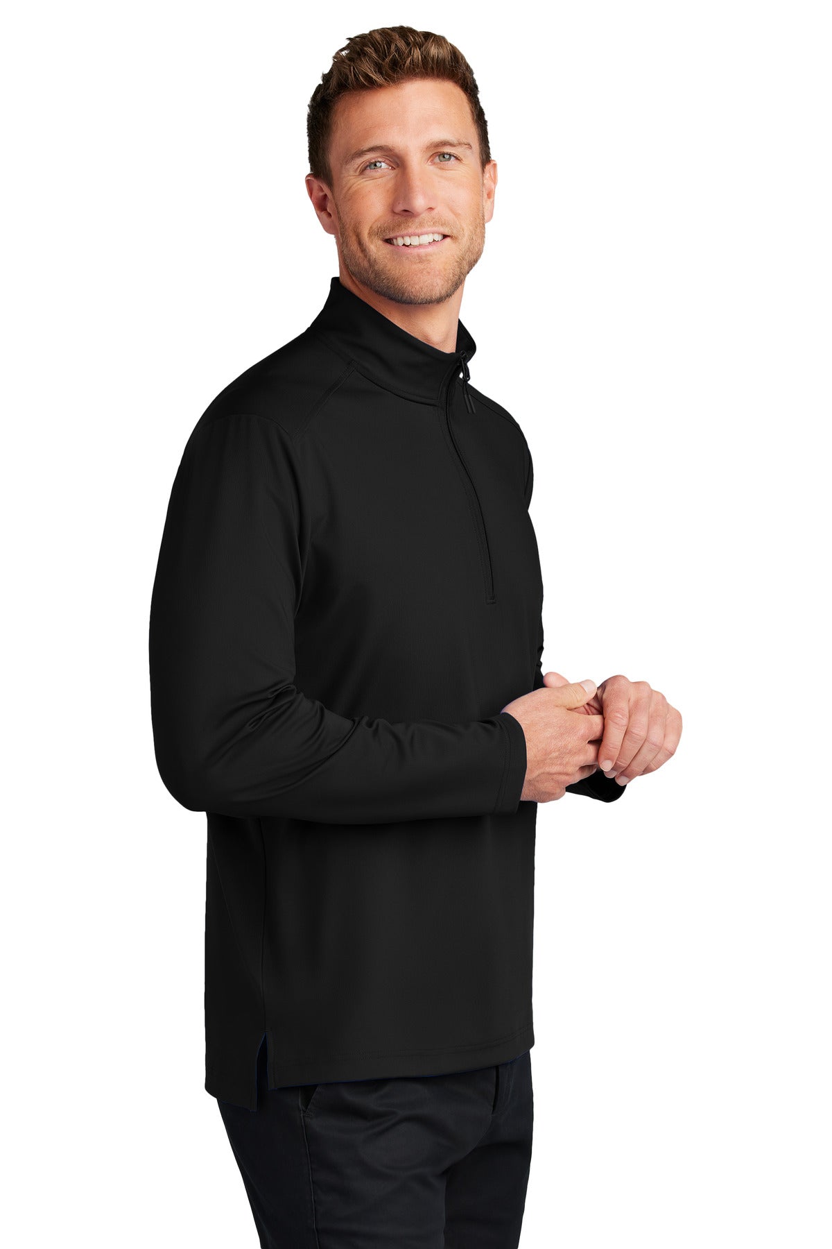 DeepBlack Port Authority C-FREE Double Knit 1/4-Zip K880
