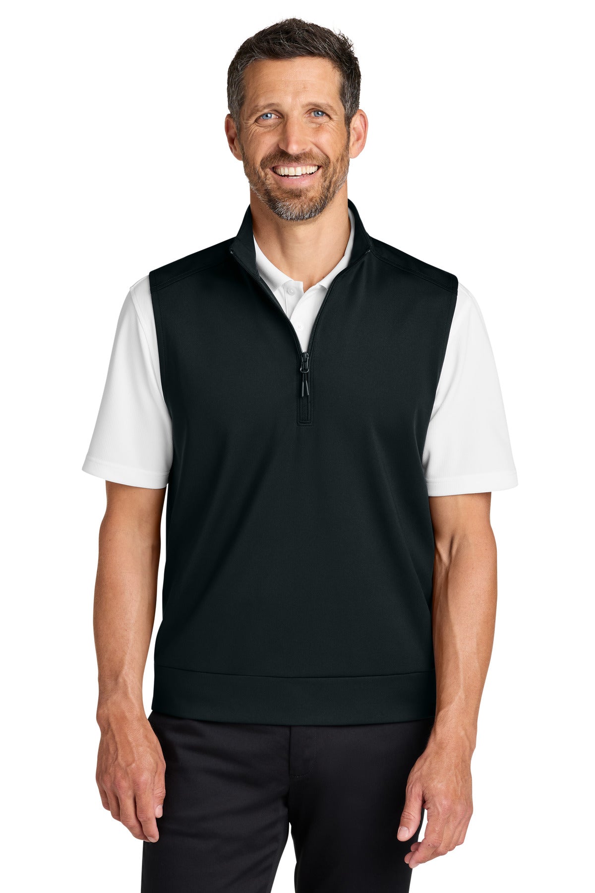 DeepBlack Port Authority C-FREE Double Knit 1/4-Zip Vest K880V