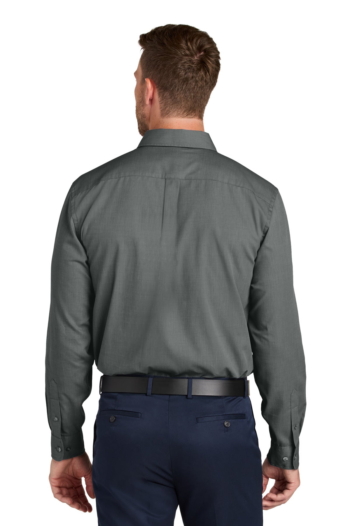 DeepBlack Port Authority Long Sleeve Nailhead Easy Care Shirt W816