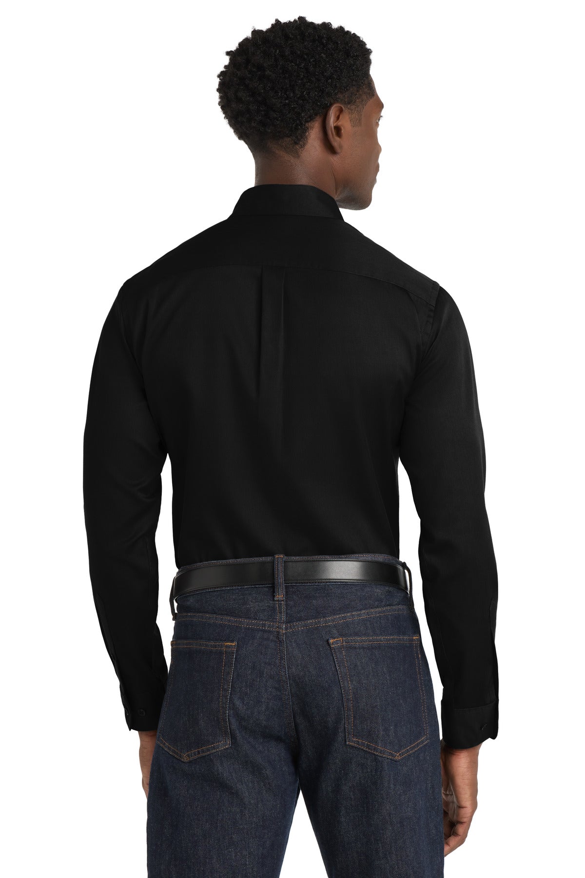 DeepBlack Port Authority Long Sleeve SuperPro React Twill Shirt. W808