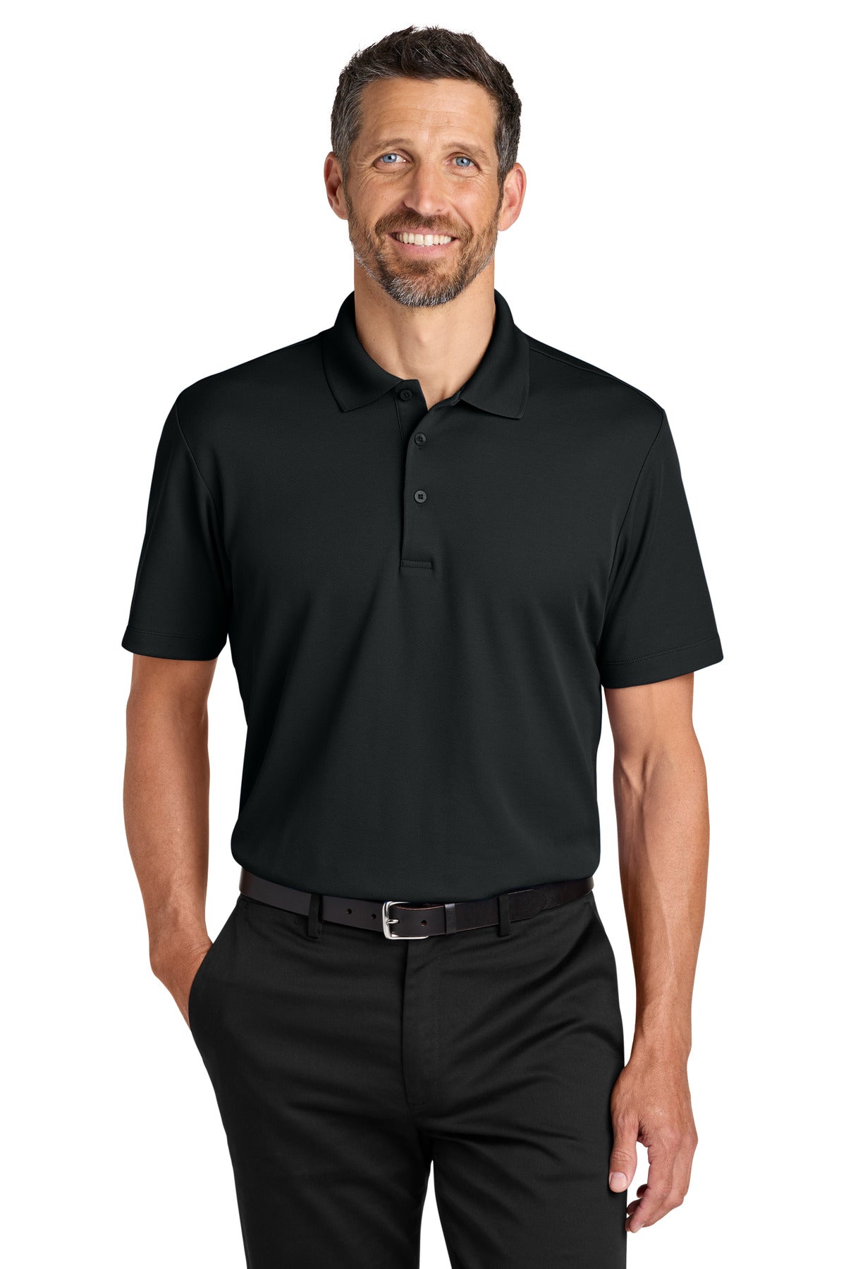 DeepBlack Port Authority Plaited Pique Polo K620