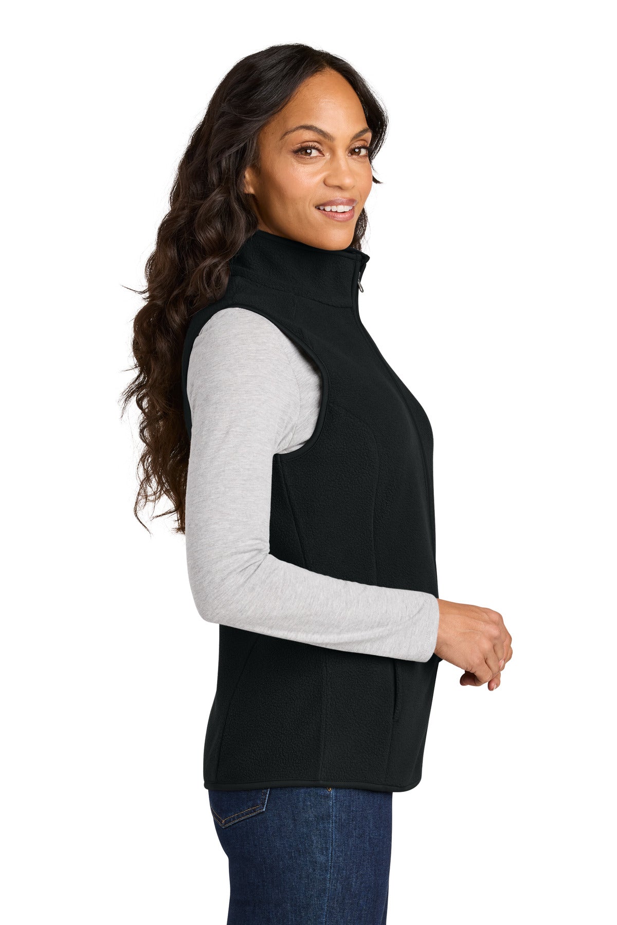 DeepBlack Port Authority Women's C-FREE Fleece Vest L702
