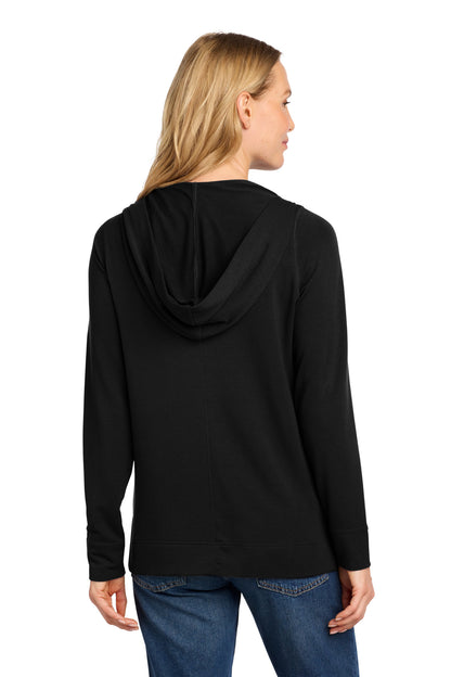 DeepBlack Port Authority Women's Microterry Pullover Hoodie LK826