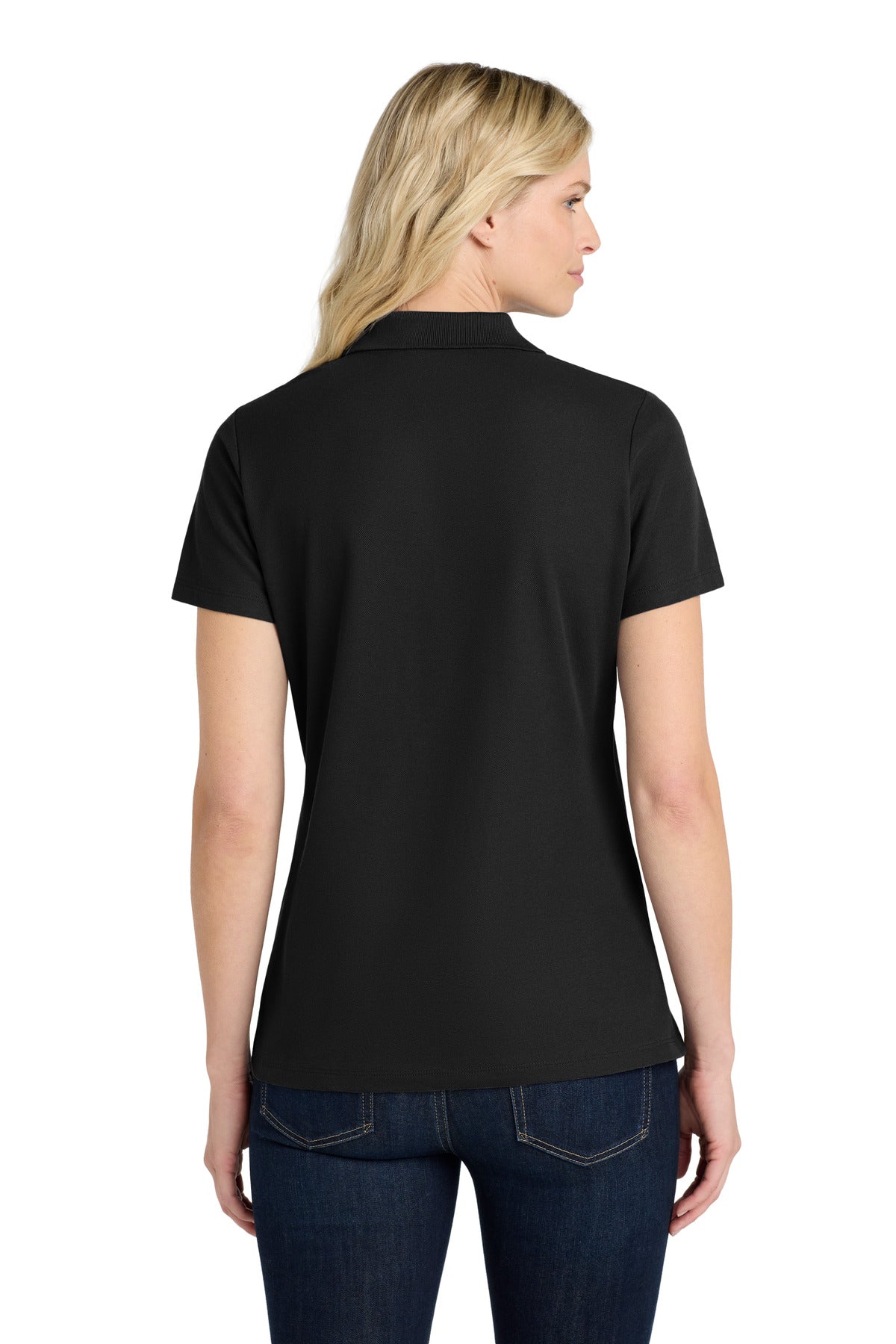 DeepBlack Port Authority Women's SuperPro React Polo. LK810