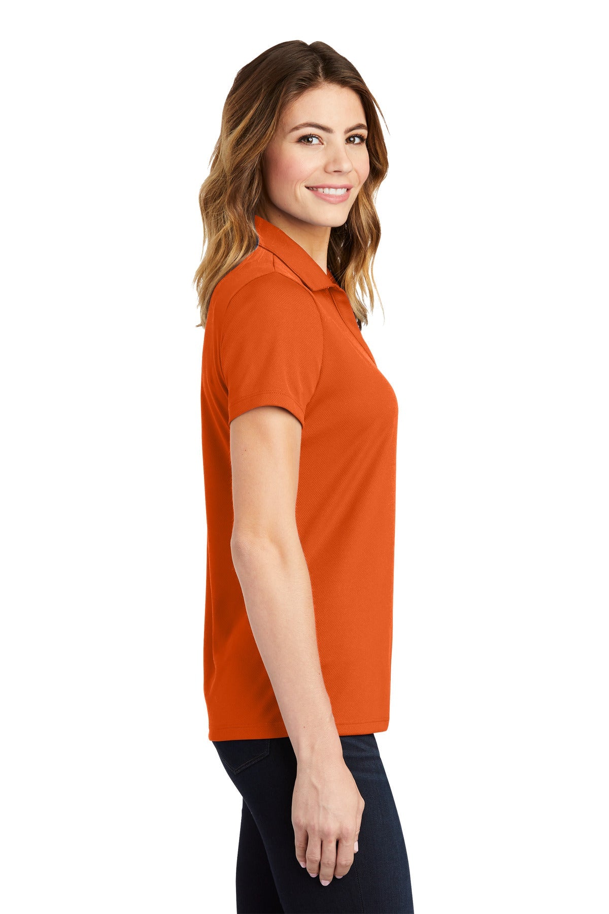 DeepOrange Sport-Tek Women's PosiCharge RacerMesh Polo. LST640
