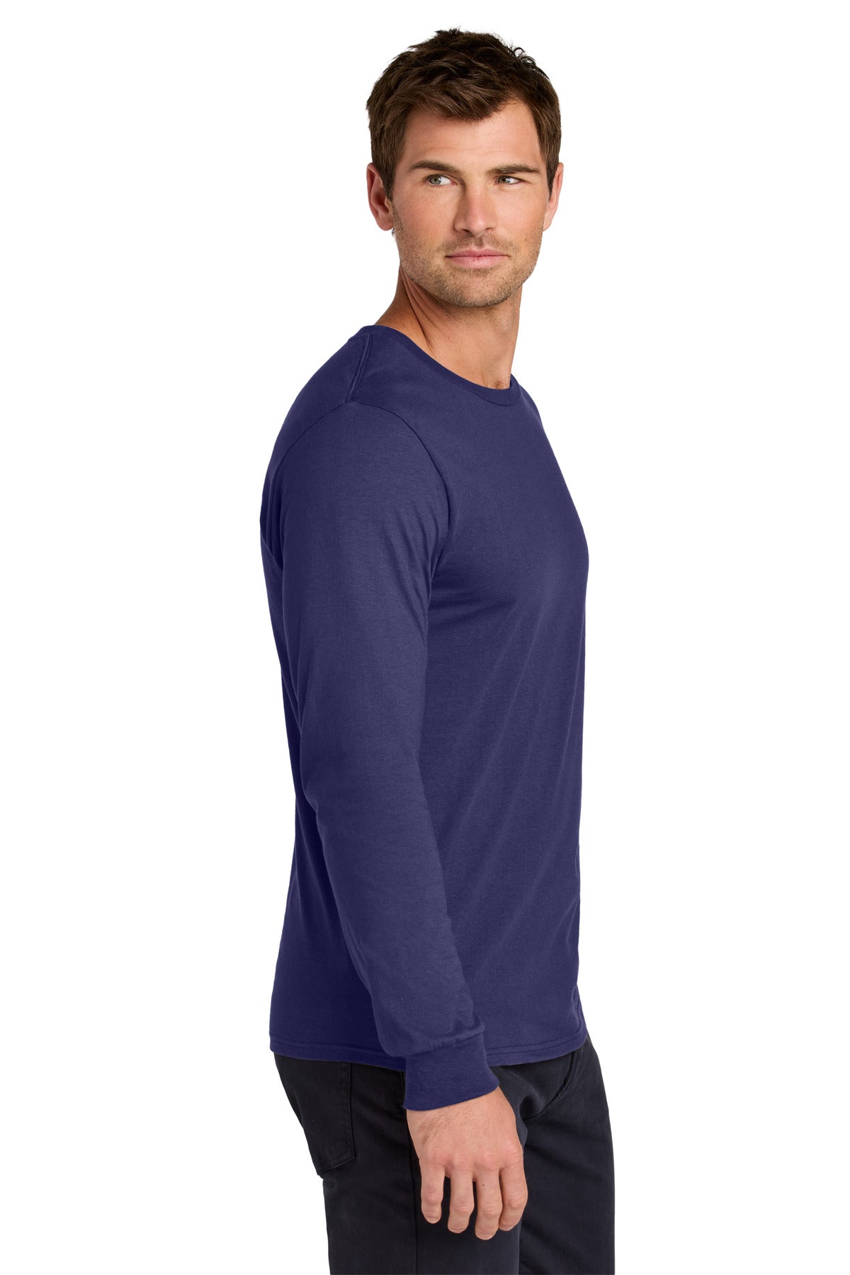 DeepPurple Jerzees Classics Unisex Cotton Long Sleeve T-Shirt 363L