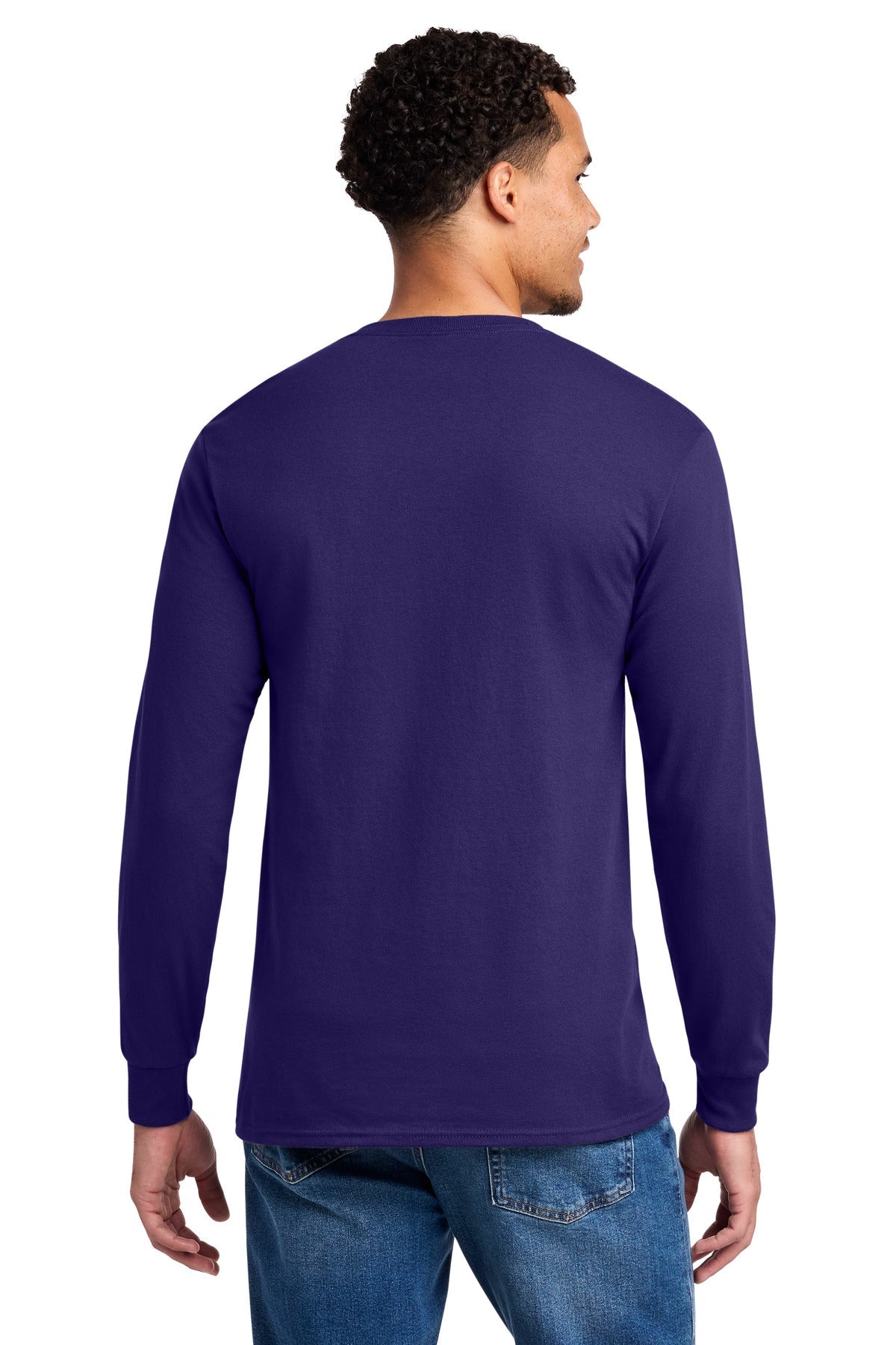 DeepPurple Jerzees - Dri-Power 50/50 Cotton/Poly Long Sleeve T-Shirt. 29LS