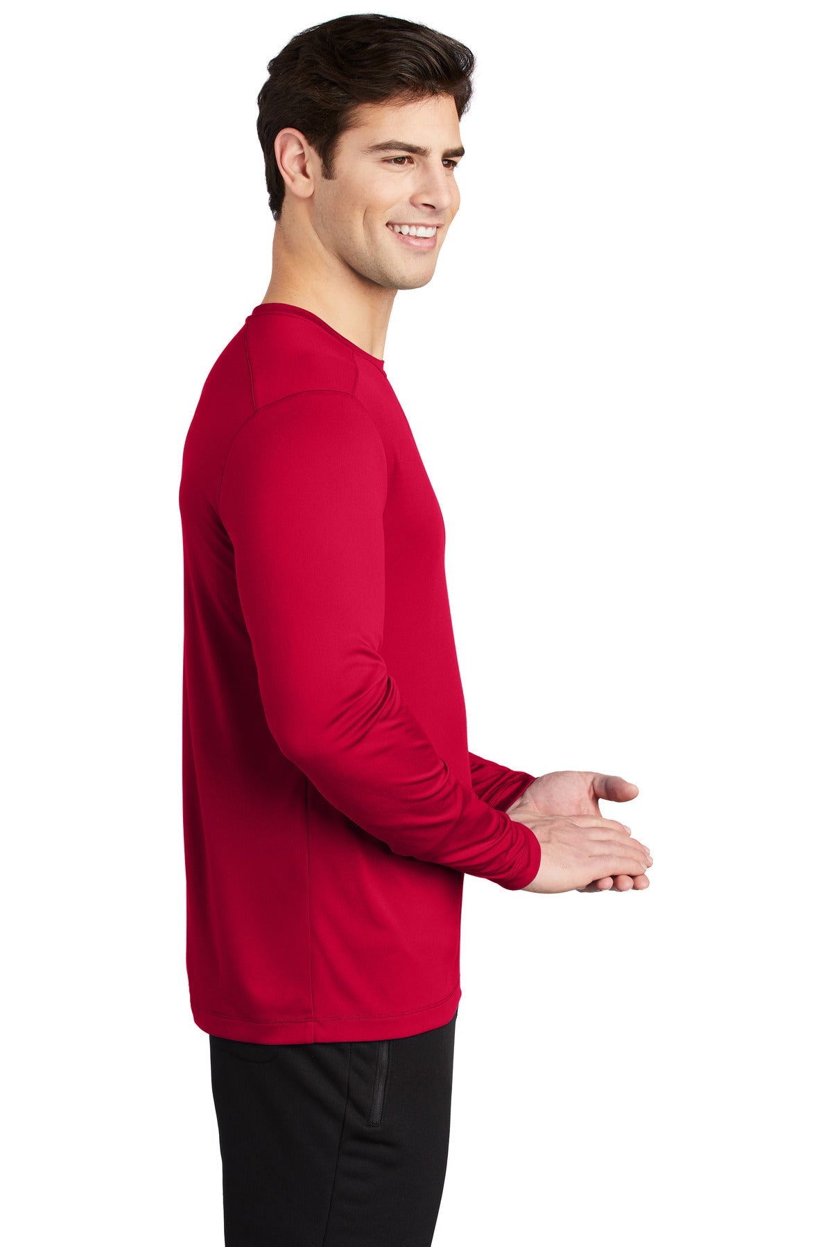 DeepRed Sport-Tek Posi-UV Pro Long Sleeve Tee. ST420LS