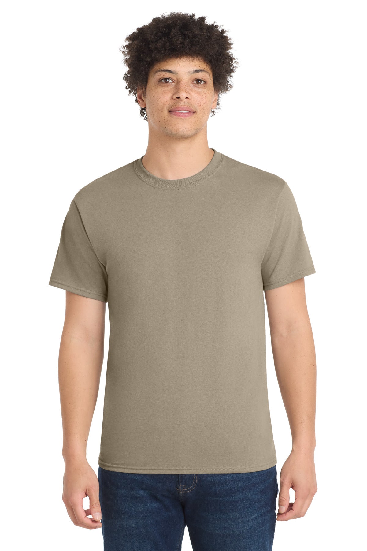 Desert Sand Port & Co Tall Core Blend Tee. PC55T