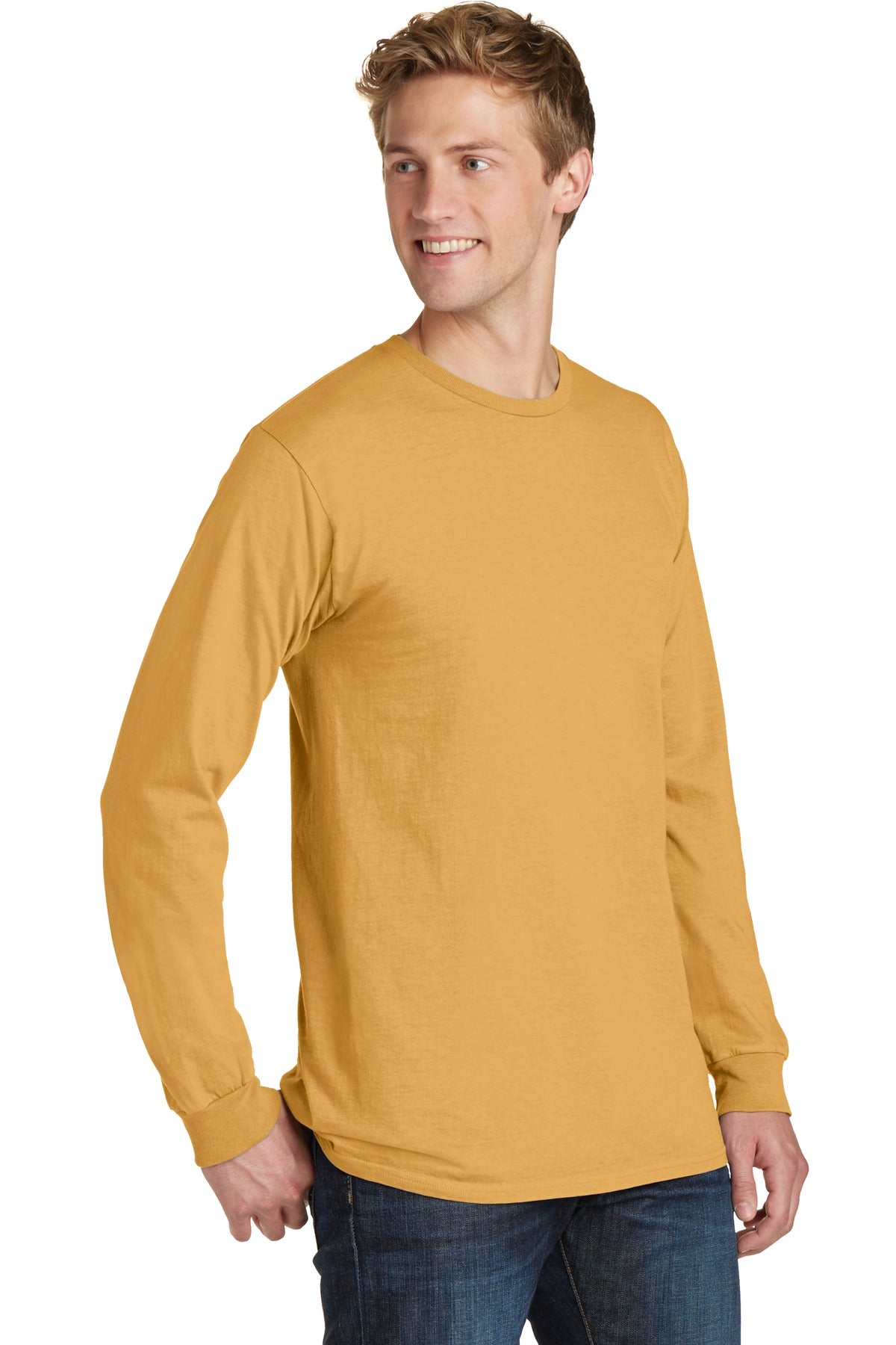 Dijon Port & Co Beach Wash Garment-Dyed Long Sleeve Tee PC099LS