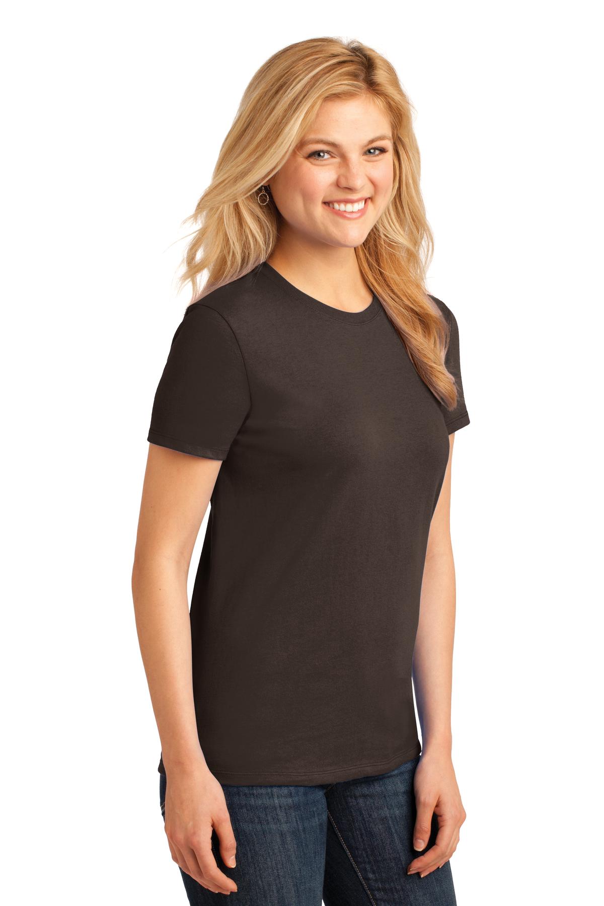 Dk Choc Brown Port & Co Women's Core Cotton Tee. LPC54