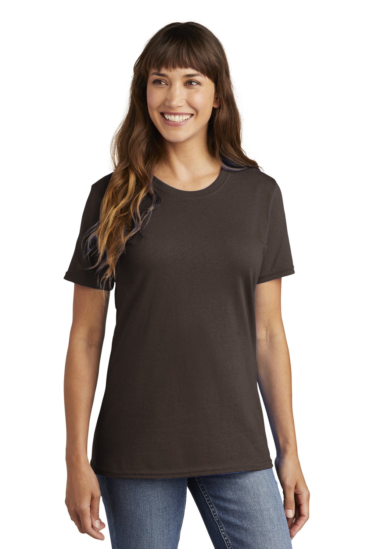 Dk Choc Brown Port & Co Women's Core Cotton Tee. LPC54