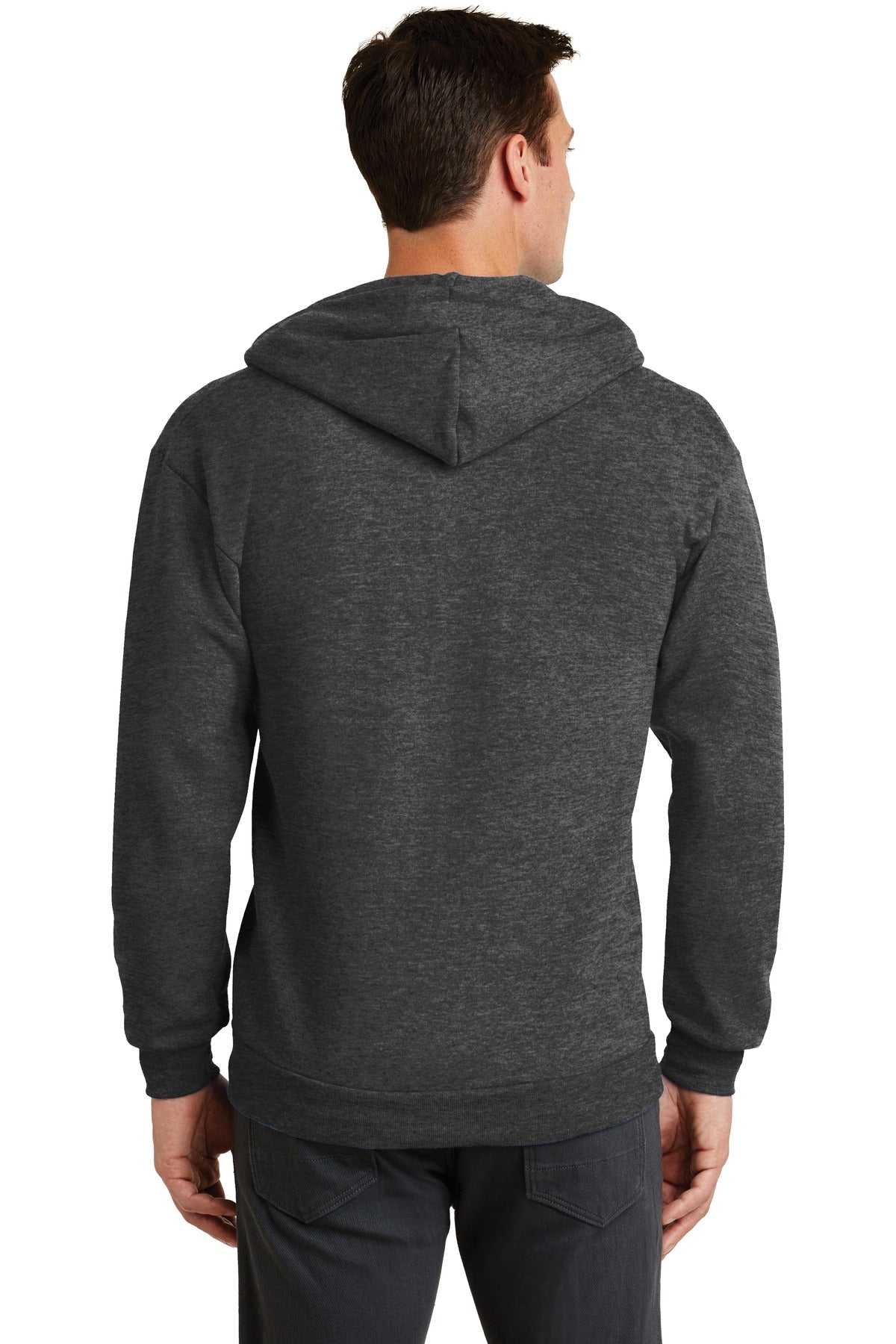 Dk Hthr Grey Port & Co Core Fleece Full-Zip Hooded Sweatshirt. PC78ZH