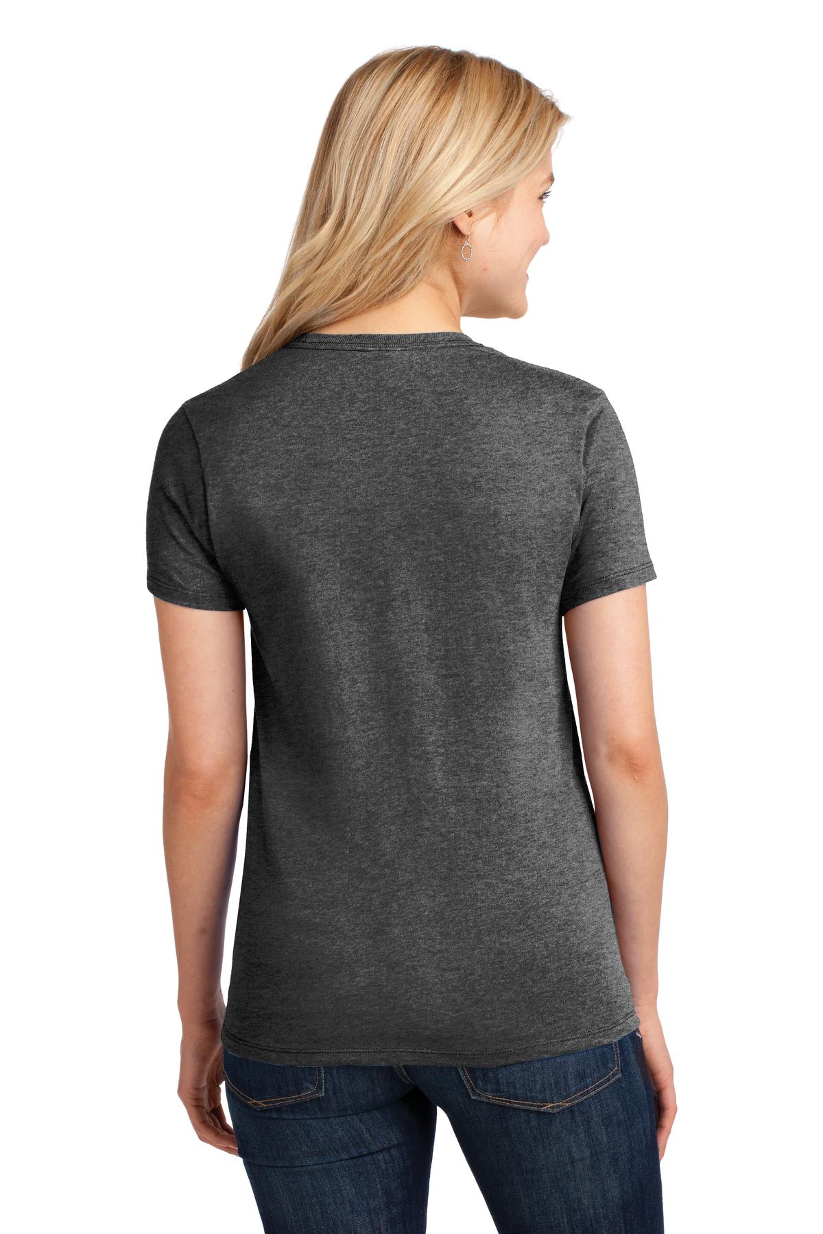 Dk Hthr Grey Port & Co Women's Core Cotton Tee. LPC54