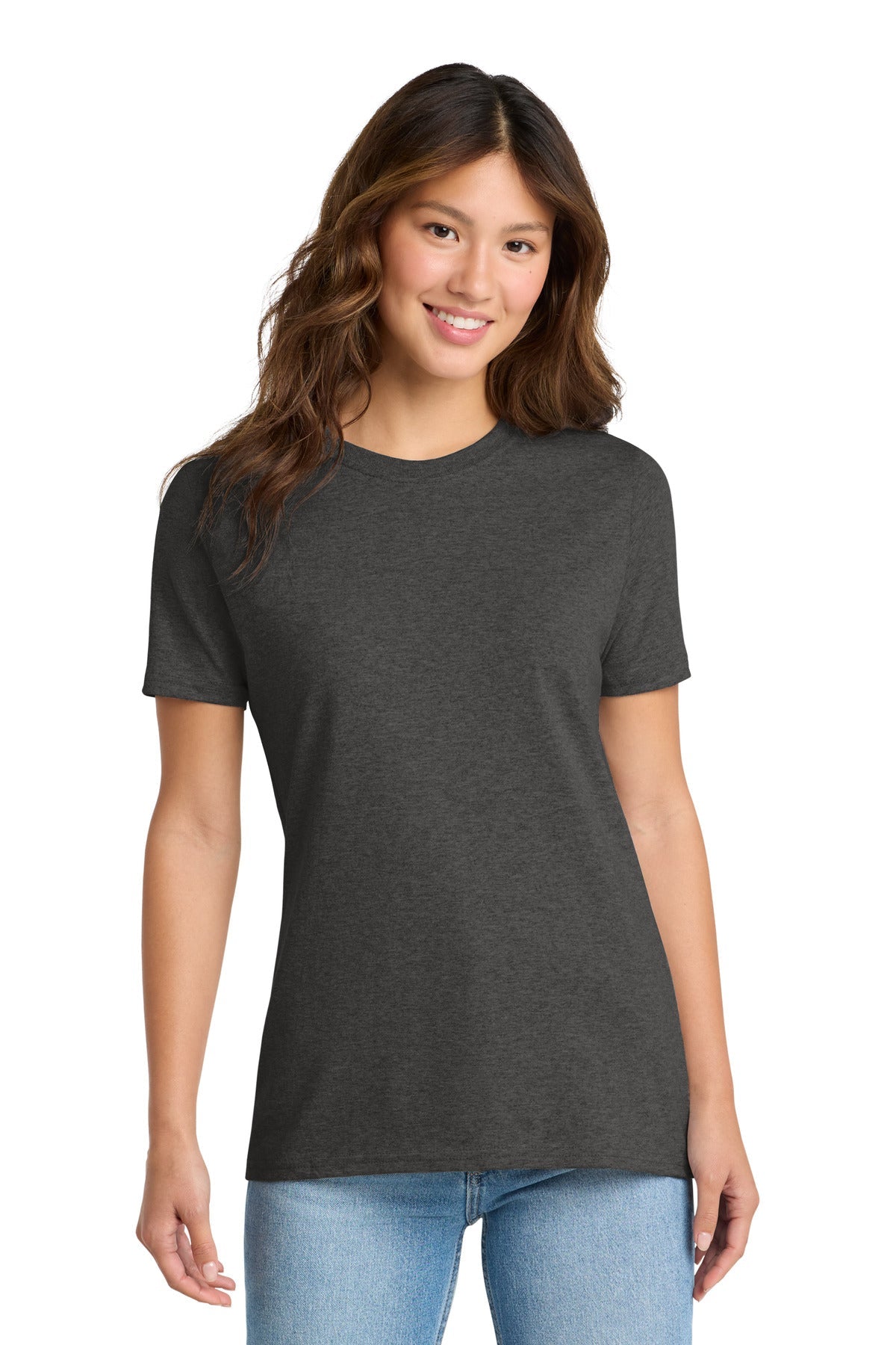 Dk Hthr Grey Port & Co Women's Core Cotton Tee. LPC54