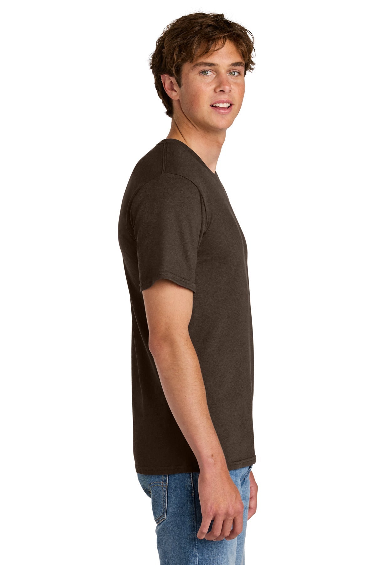 DkChocBrn Port & Co Easy Cotton Tee PC43