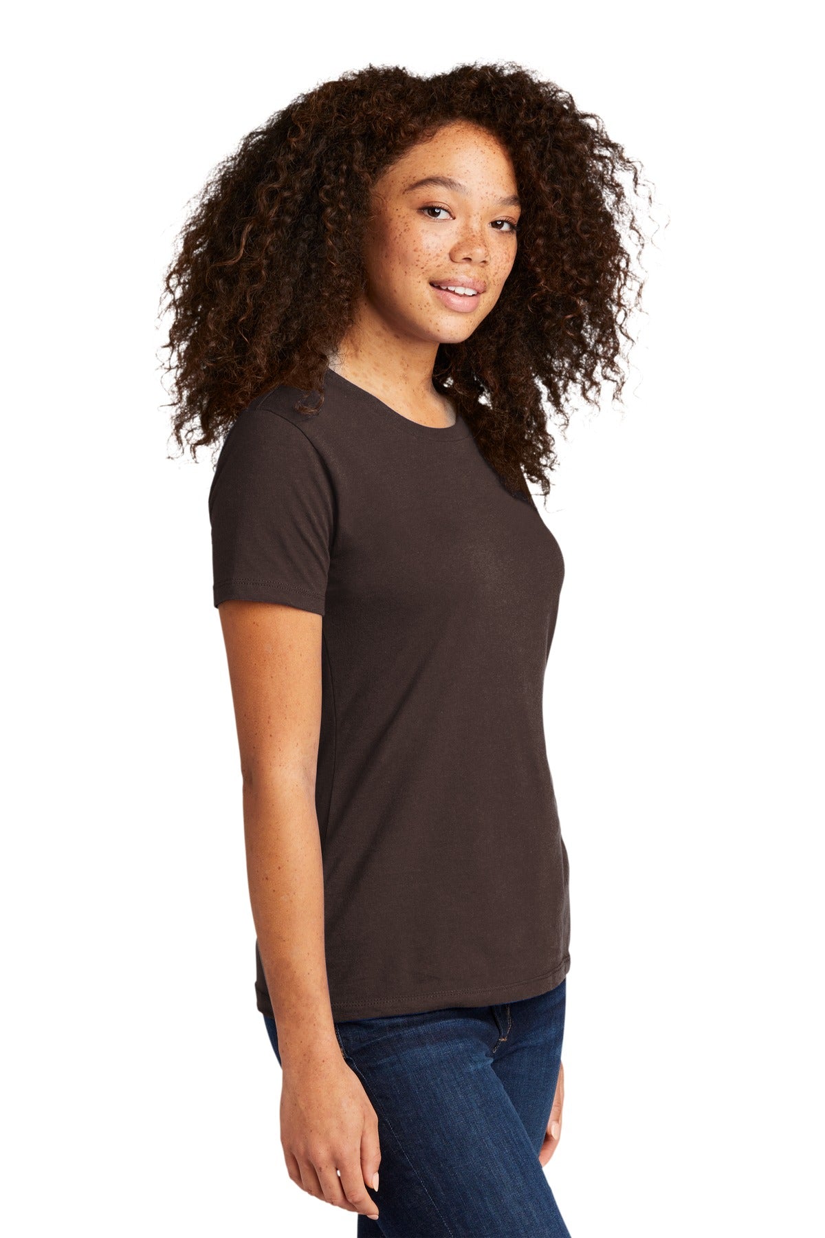 DKChocolte Next Level Apparel Women's Cotton Tee. NL3900