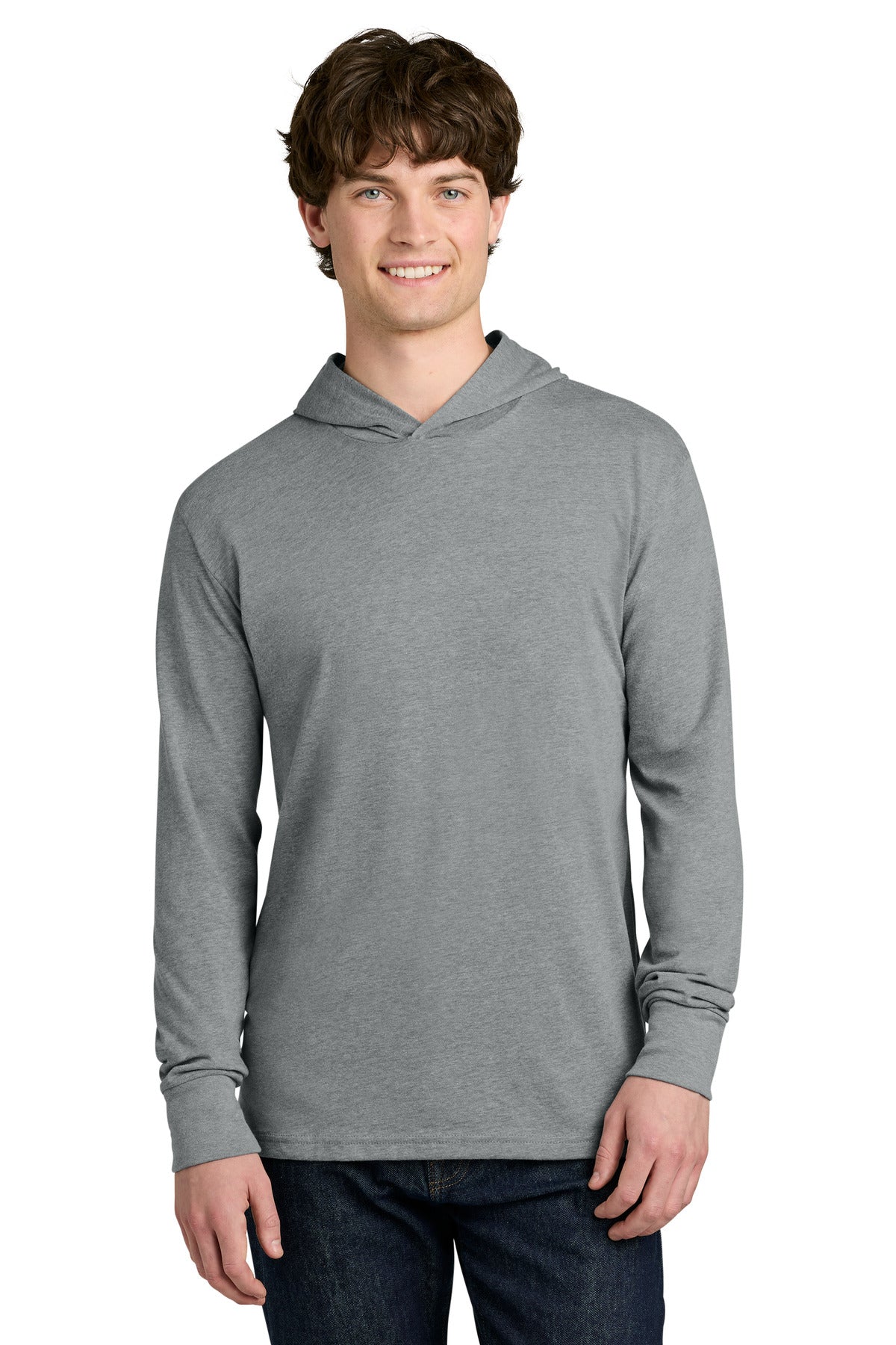 DkHtGray Next Level Apparel CVC Long Sleeve Hoodie NL6221