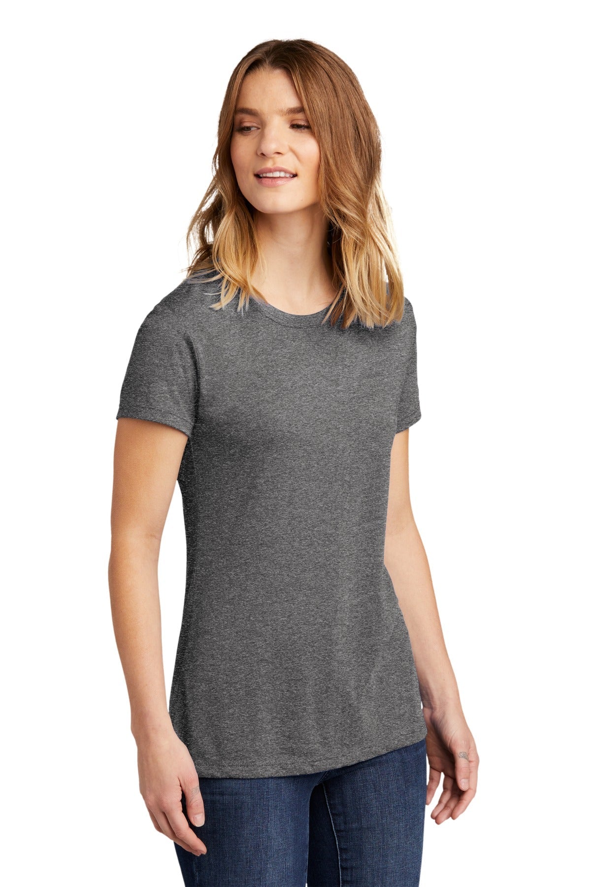 DkHtGray Next Level Apparel Women's CVC Tee. NL6610