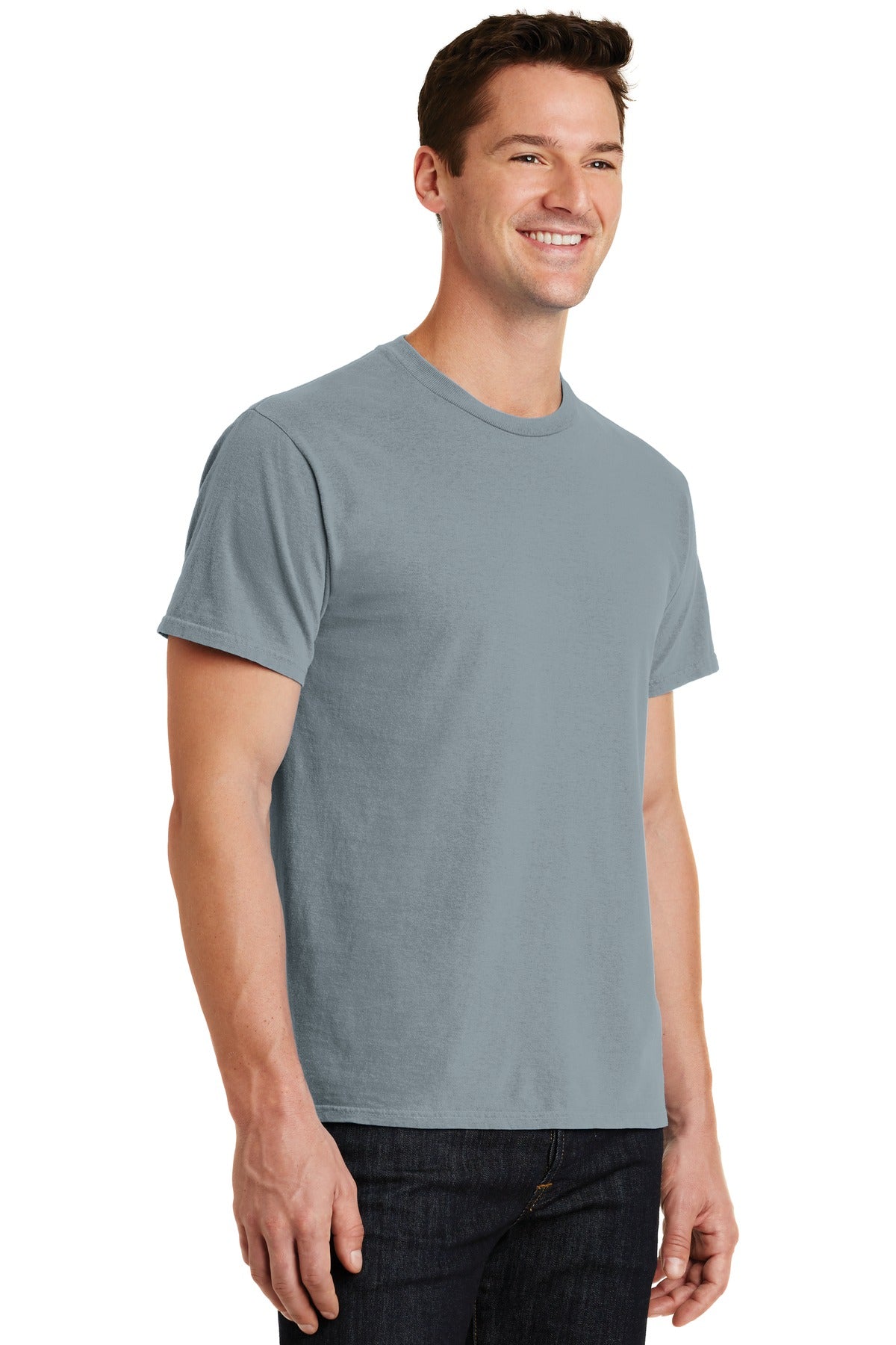 Dove Grey Port & Co Beach Wash Garment-Dyed Tee. PC099