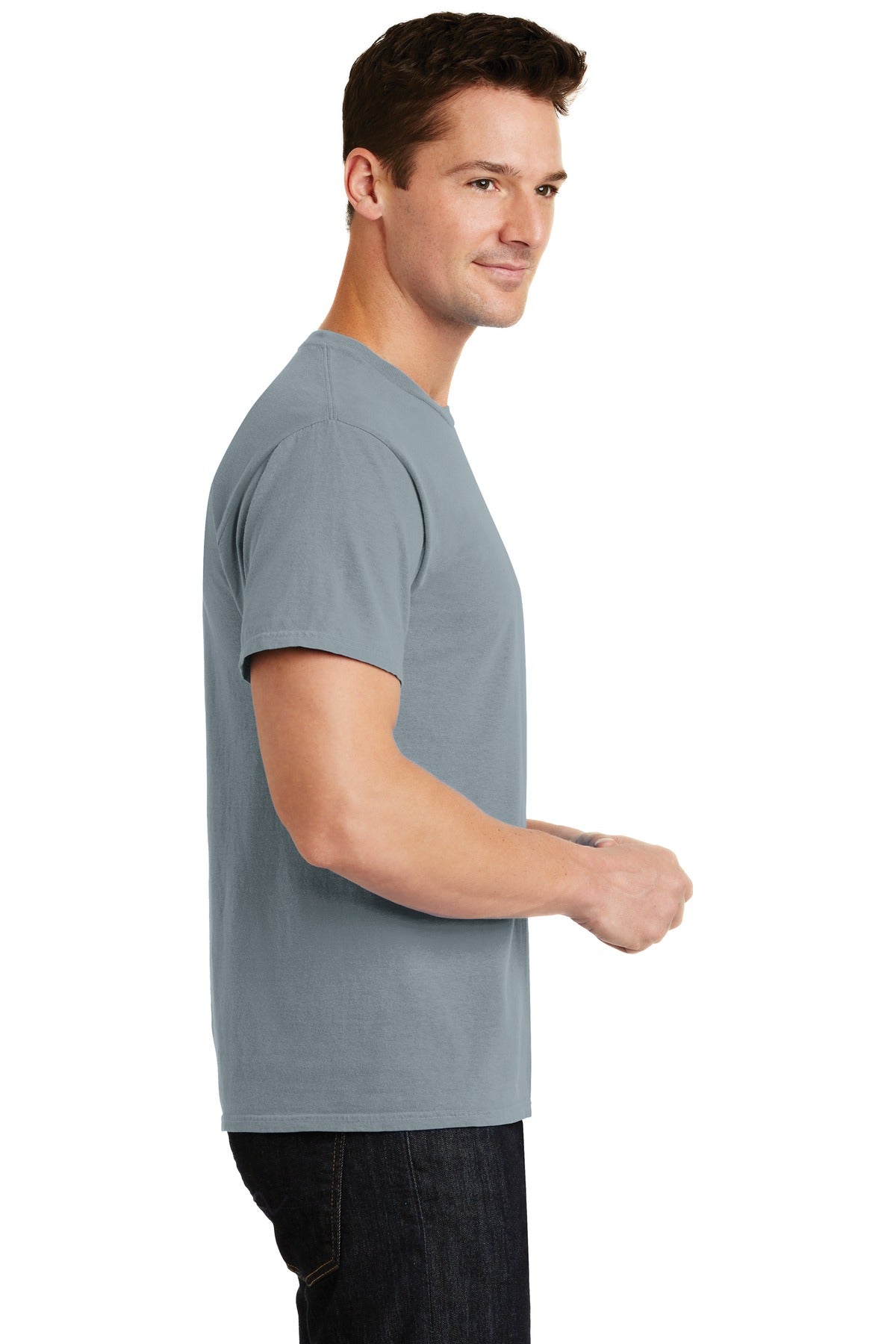 Dove Grey Port & Co Beach Wash Garment-Dyed Tee. PC099