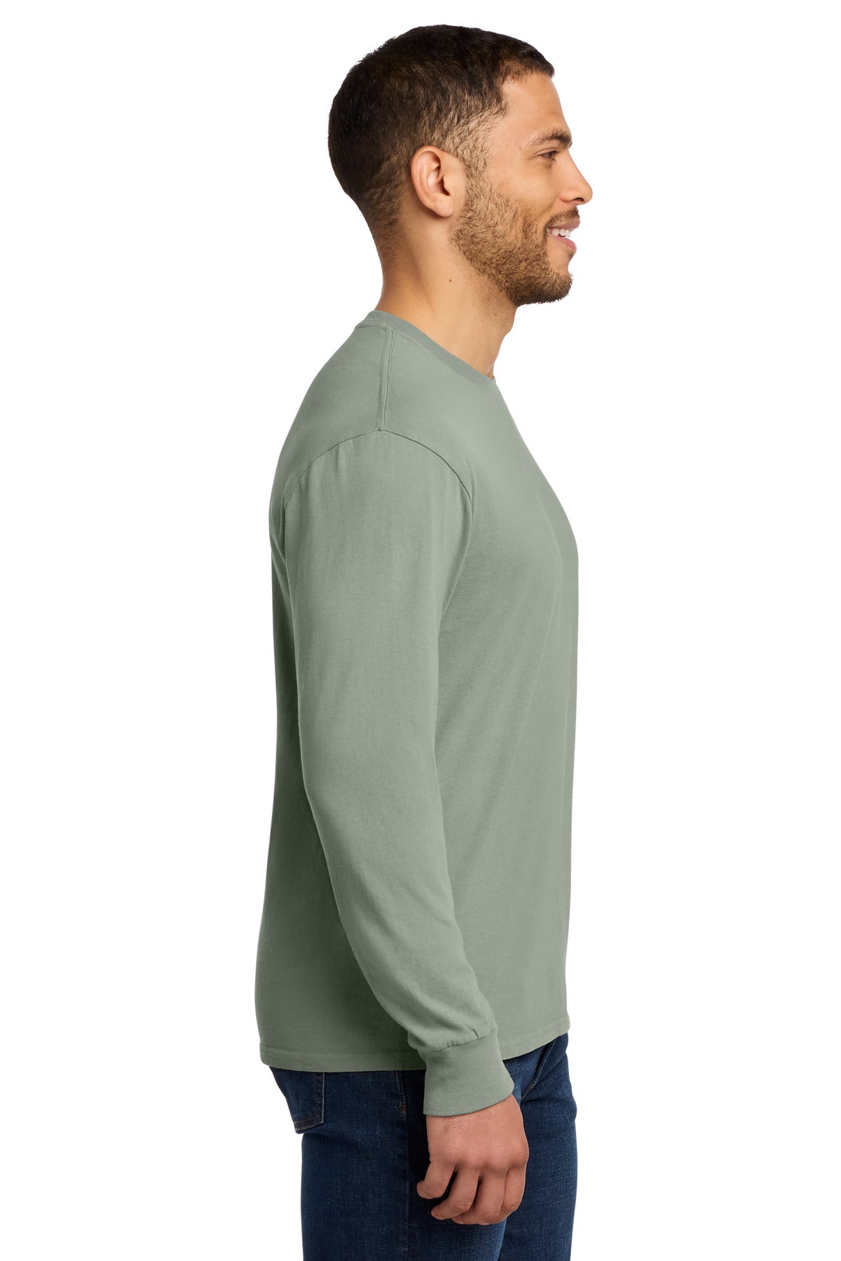 DoveGrey Port & Co Beach Wash Garment-Dyed Long Sleeve Tee PC099LS