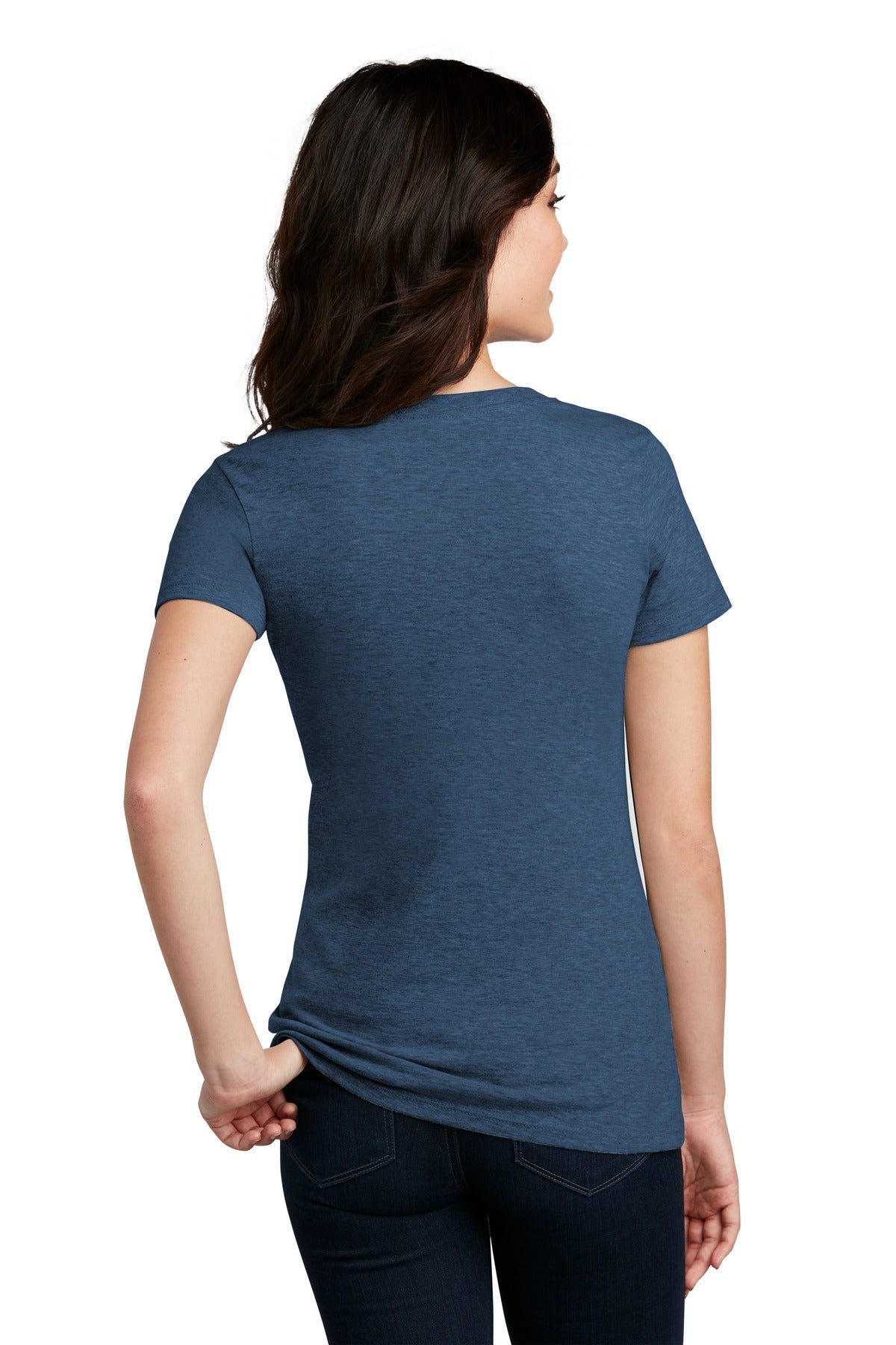 Dp Royal Fleck District Women's Perfect Blend CVC V-Neck Tee. DM1190L
