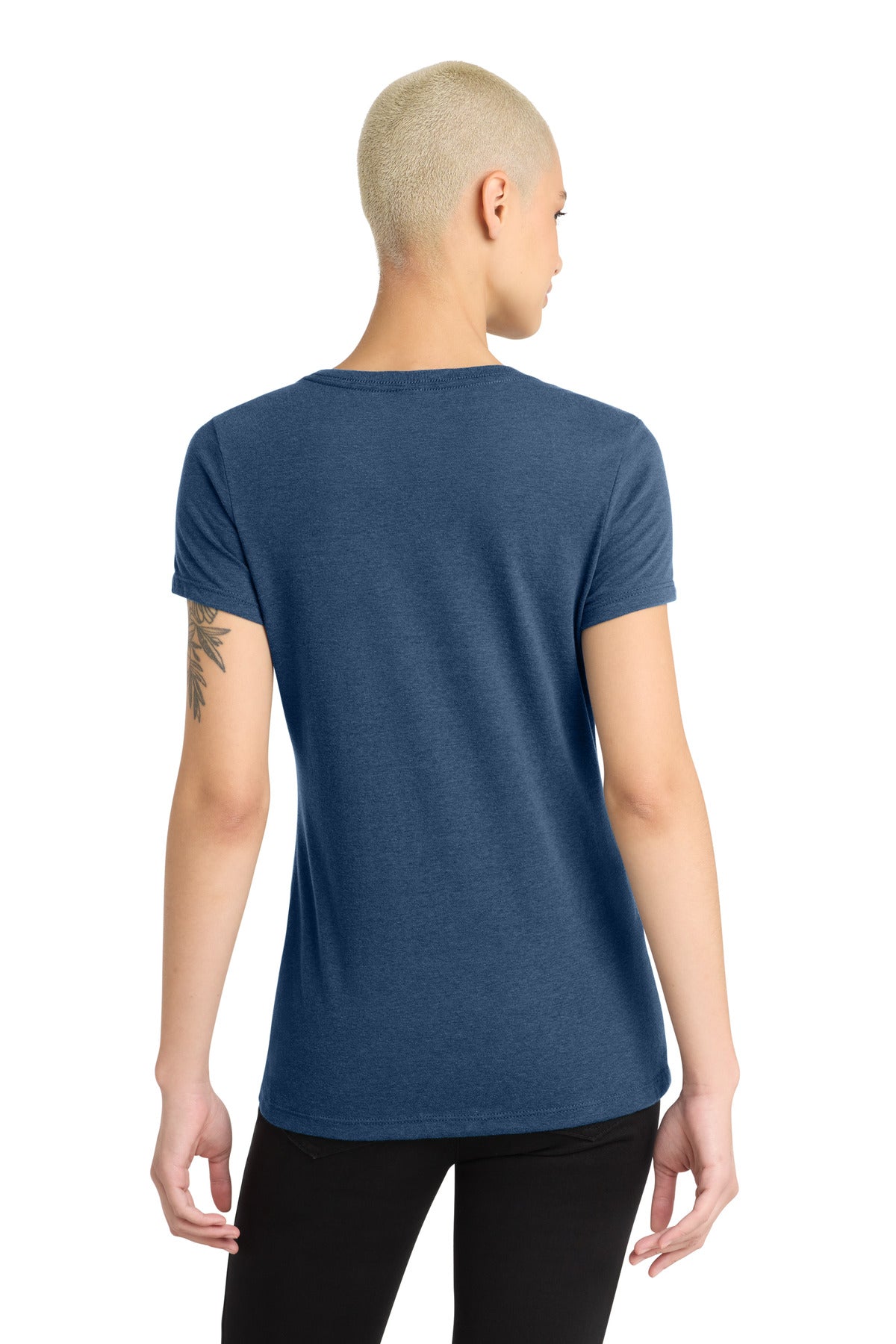 Dp Royal Fleck District Women's Perfect Blend CVC V-Neck Tee. DM1190L
