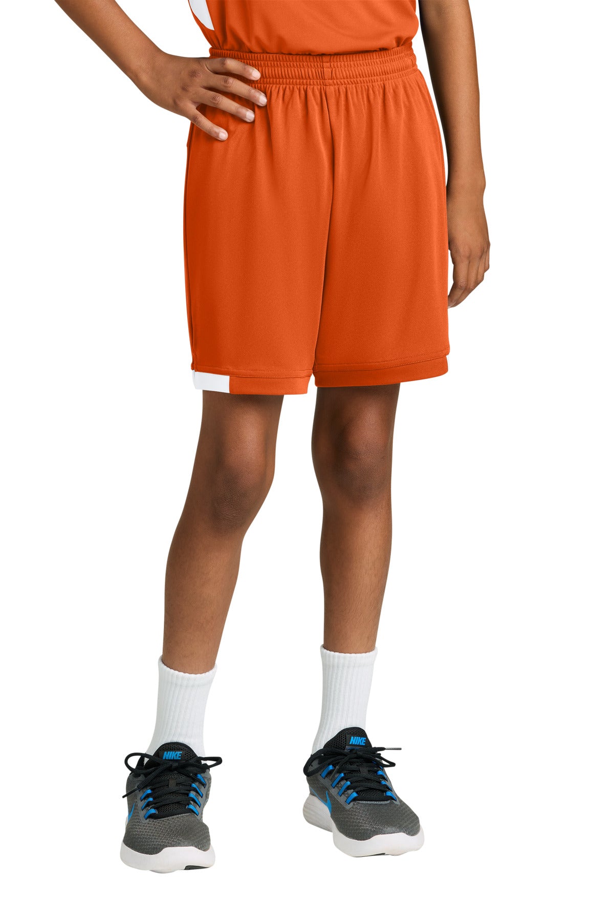 DpOr/White Sport-Tek Youth Club 5" Short YST4420
