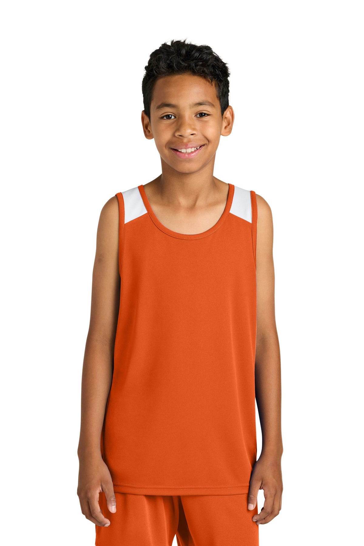 DpOr/White Sport-Tek Youth Club Track Tank YST446