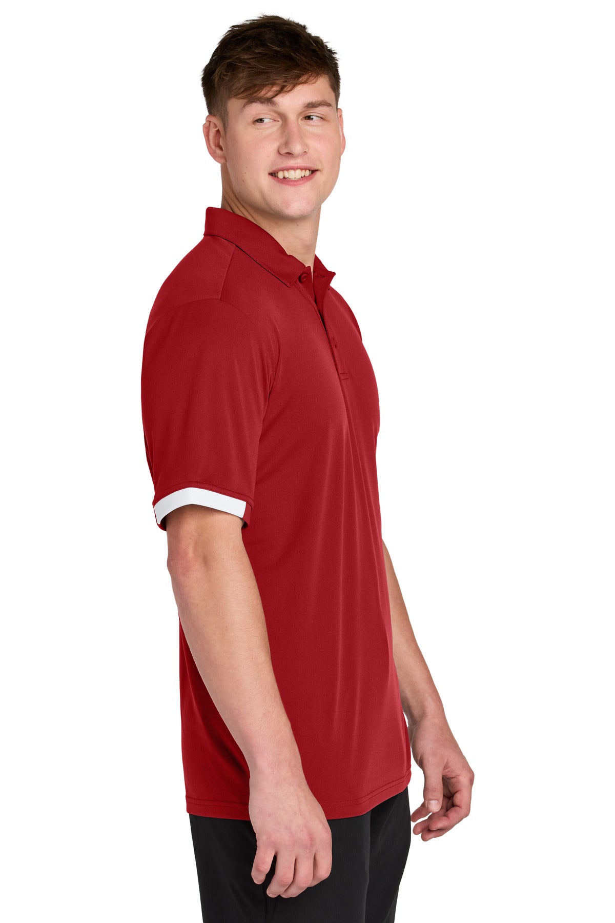 DpRd/Wht Sport-Tek Club Colorblock Polo ST444
