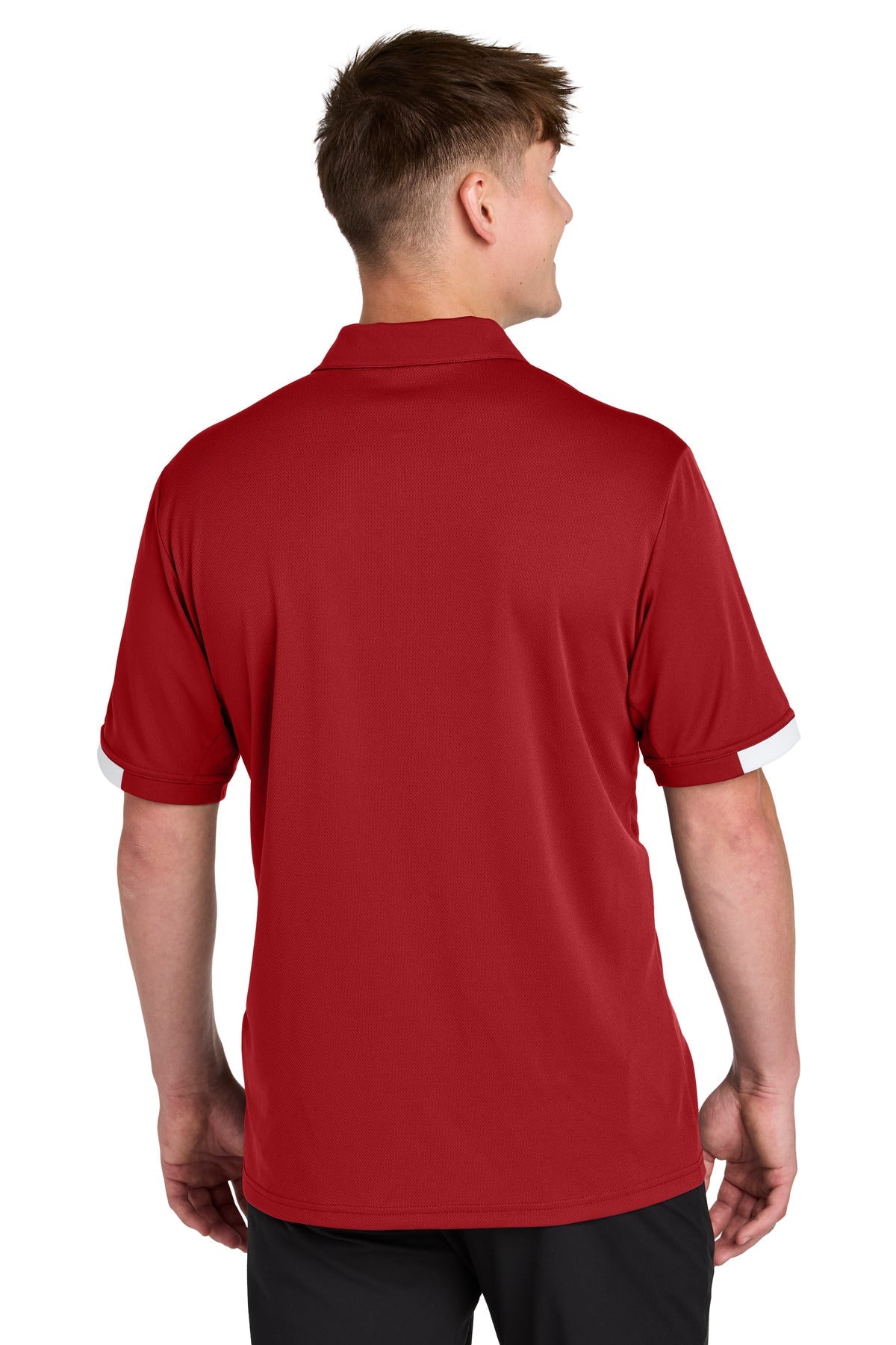 DpRd/Wht Sport-Tek Club Colorblock Polo ST444