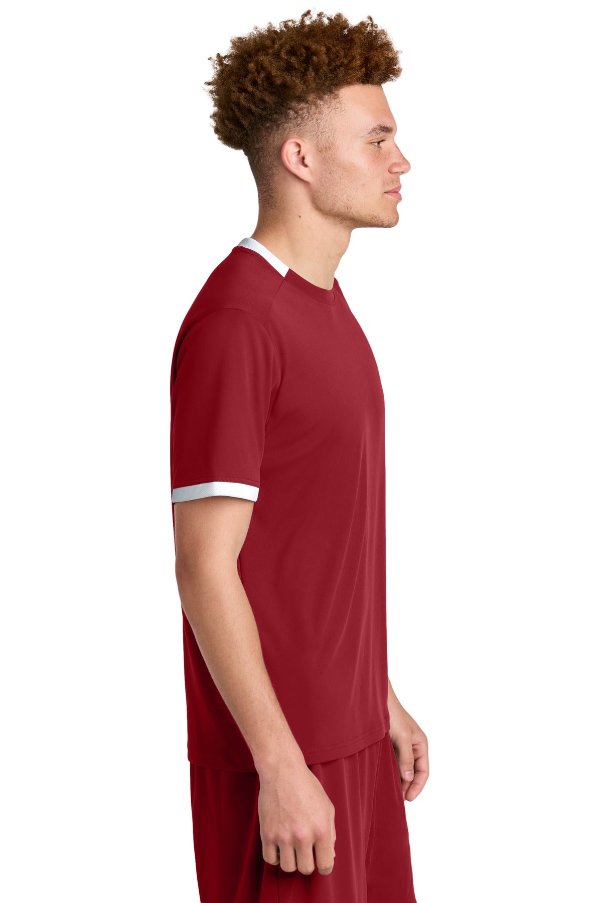 DpRd/Wht Sport-Tek Club Short Sleeve Crew ST440