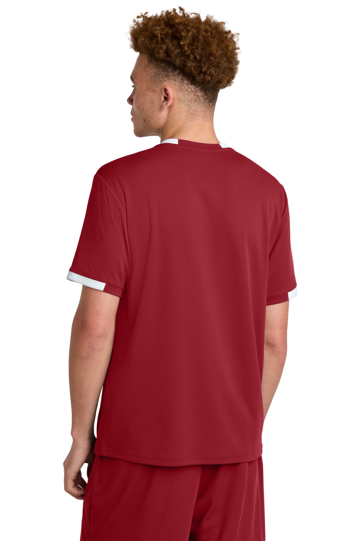DpRd/Wht Sport-Tek Club Short Sleeve Crew ST440
