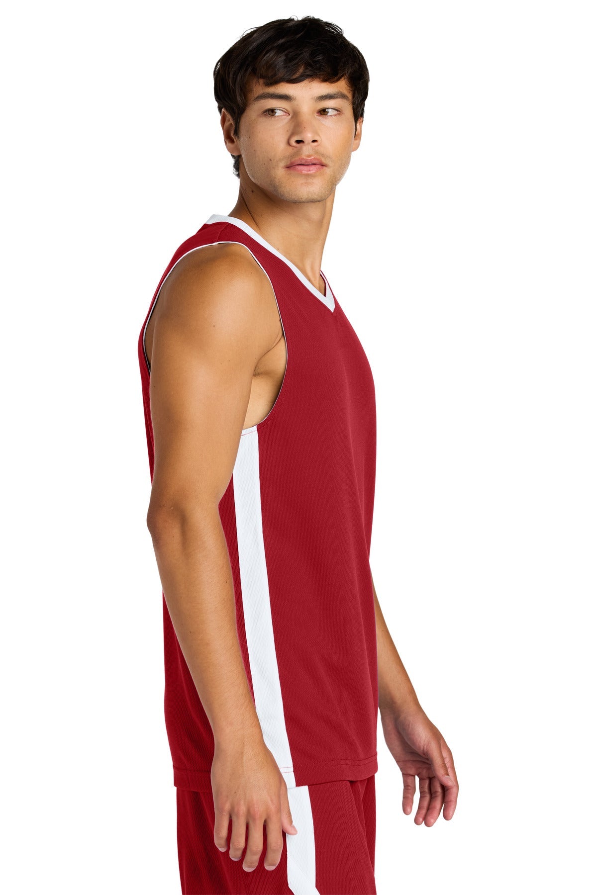 DpRd/Wht Sport-Tek Rival Basketball Rev Jersey ST900