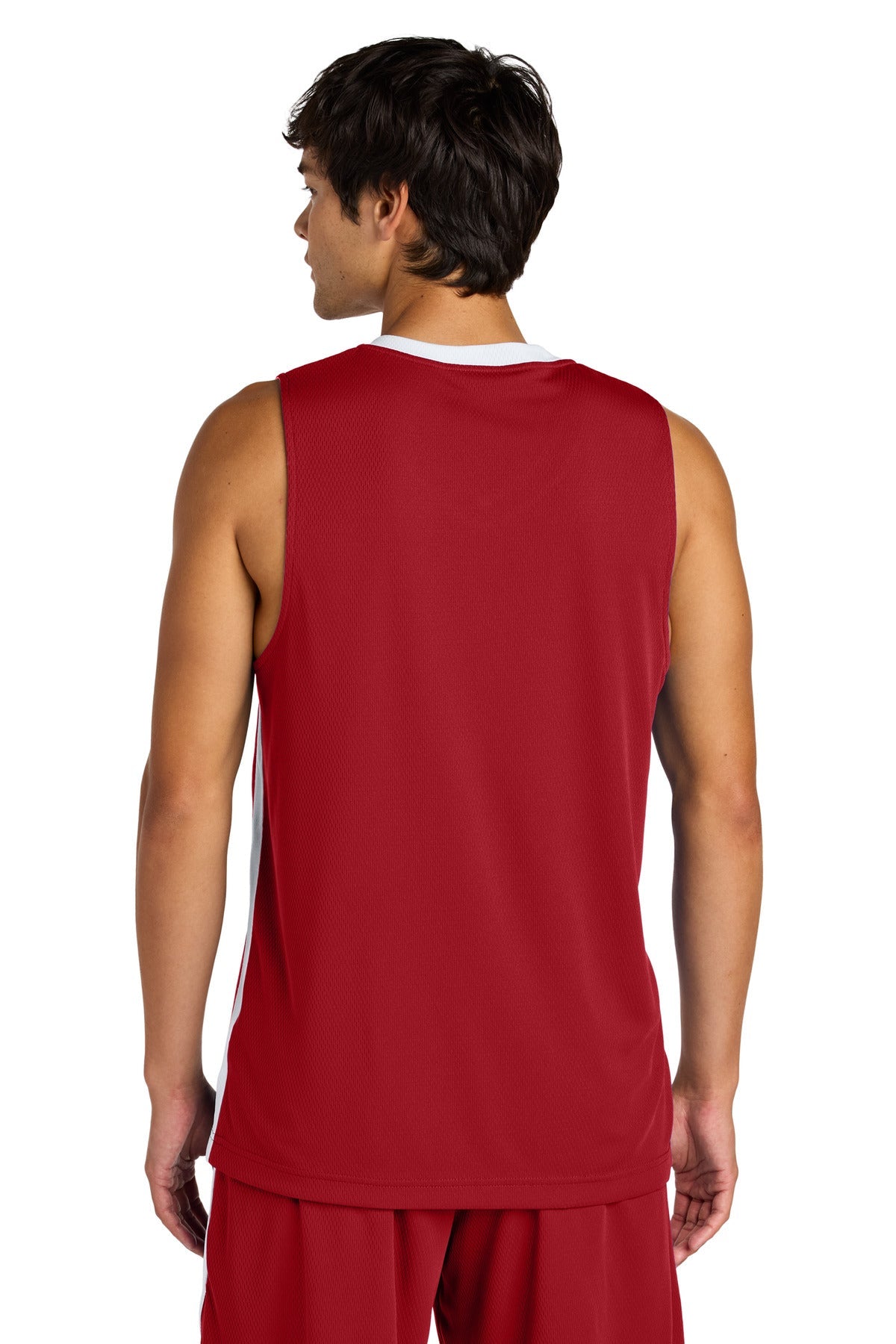 DpRd/Wht Sport-Tek Rival Basketball Rev Jersey ST900