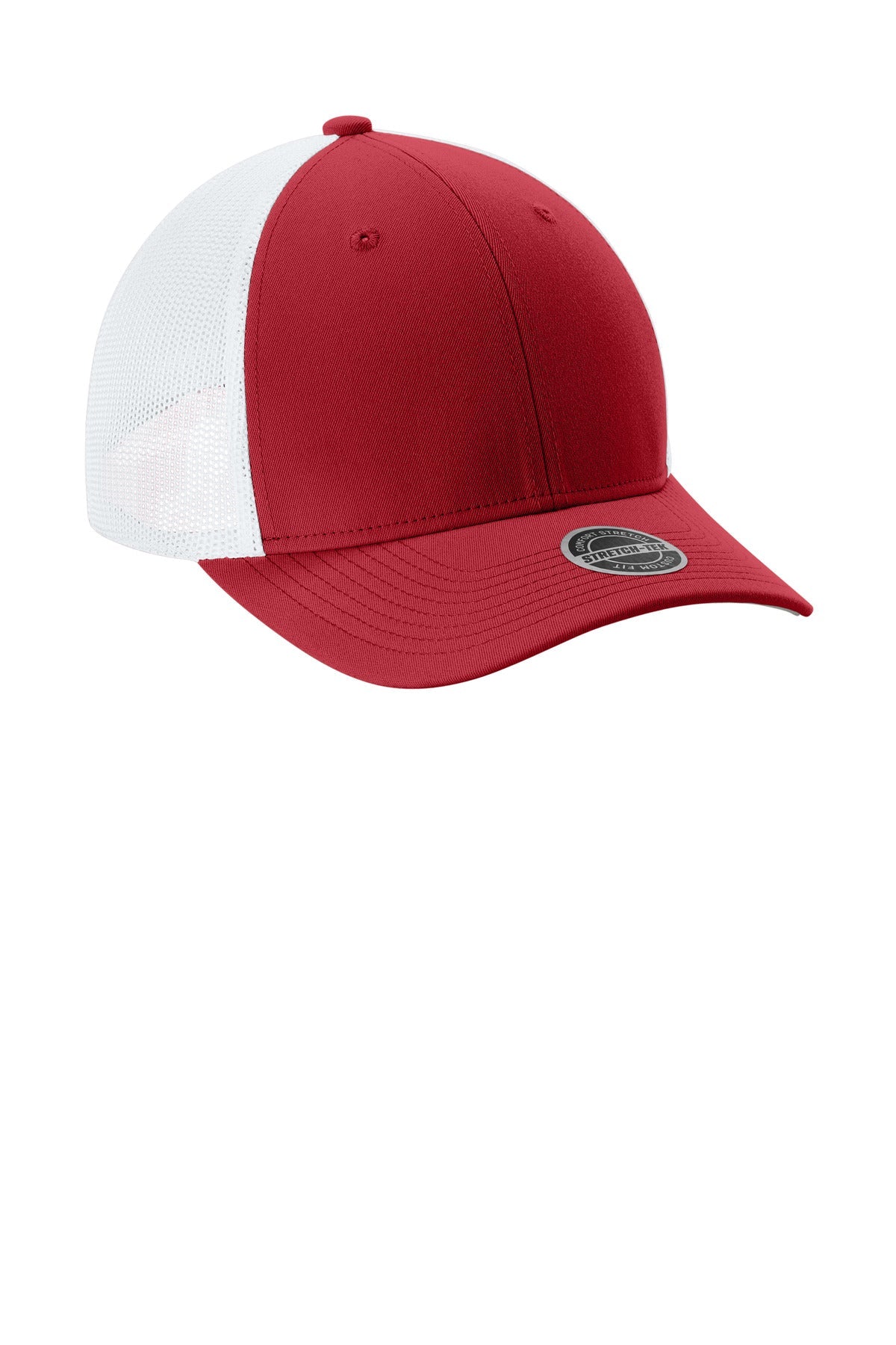 DpRd/Wht Sport-Tek Stretch-Tek Mesh Back Cap STC60