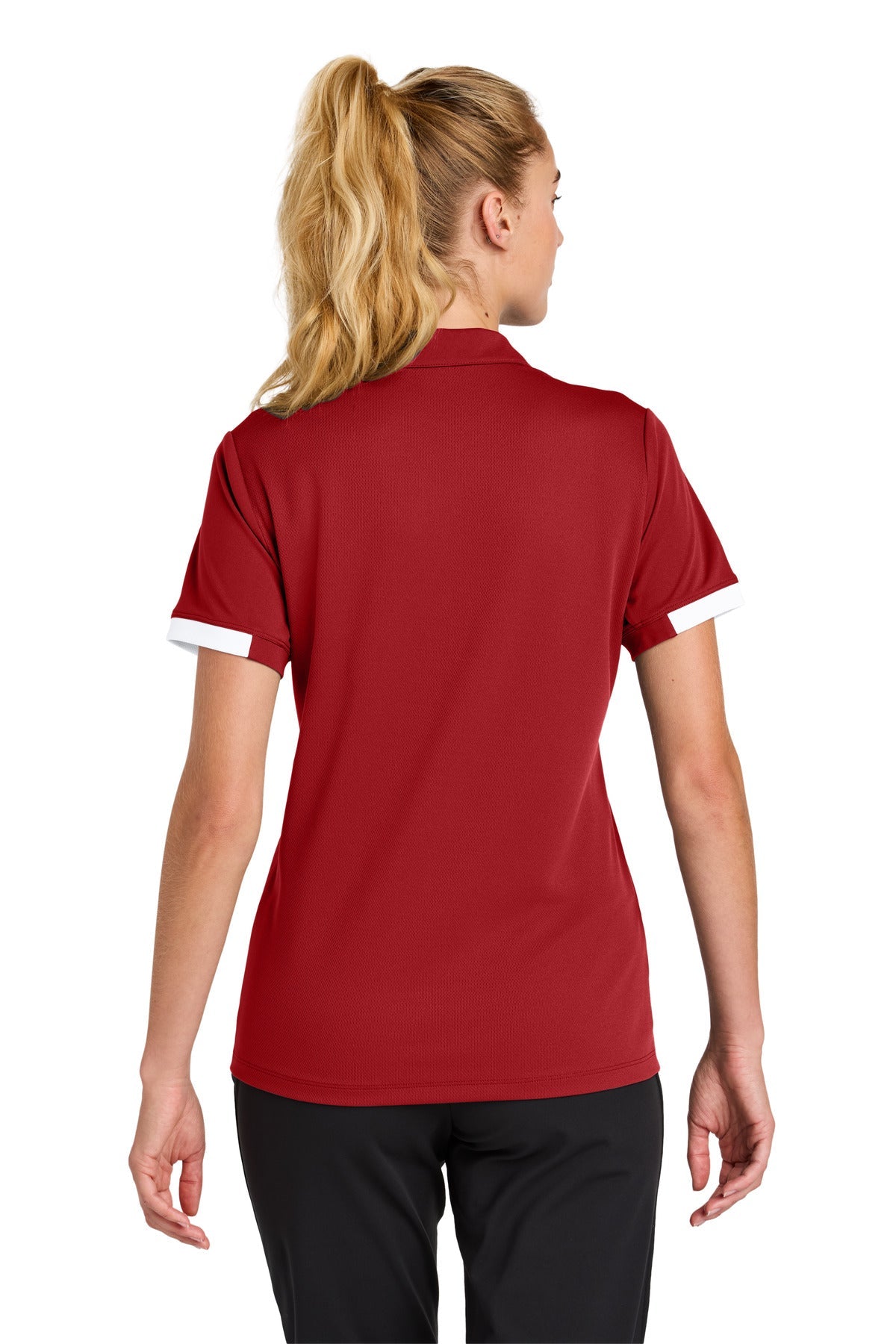 DpRd/Wht Sport-Tek Women's Club Colorblock Polo LST444