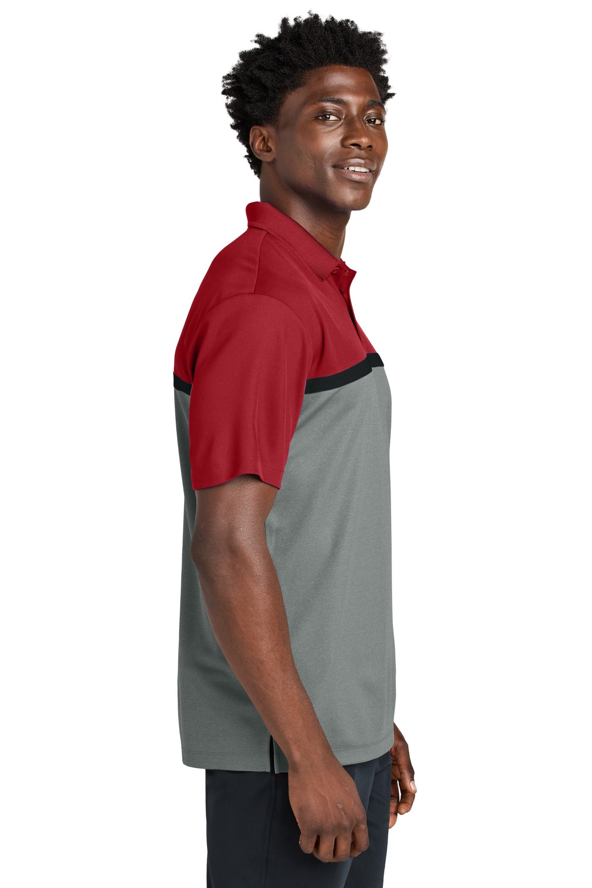DR/GCcH/Bk Sport-Tek UV Micropique Colorblock Polo ST741