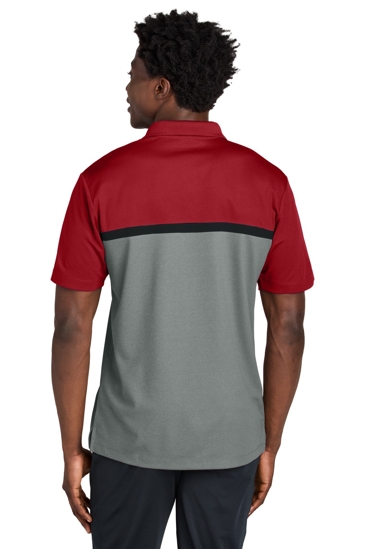 DR/GCcH/Bk Sport-Tek UV Micropique Colorblock Polo ST741