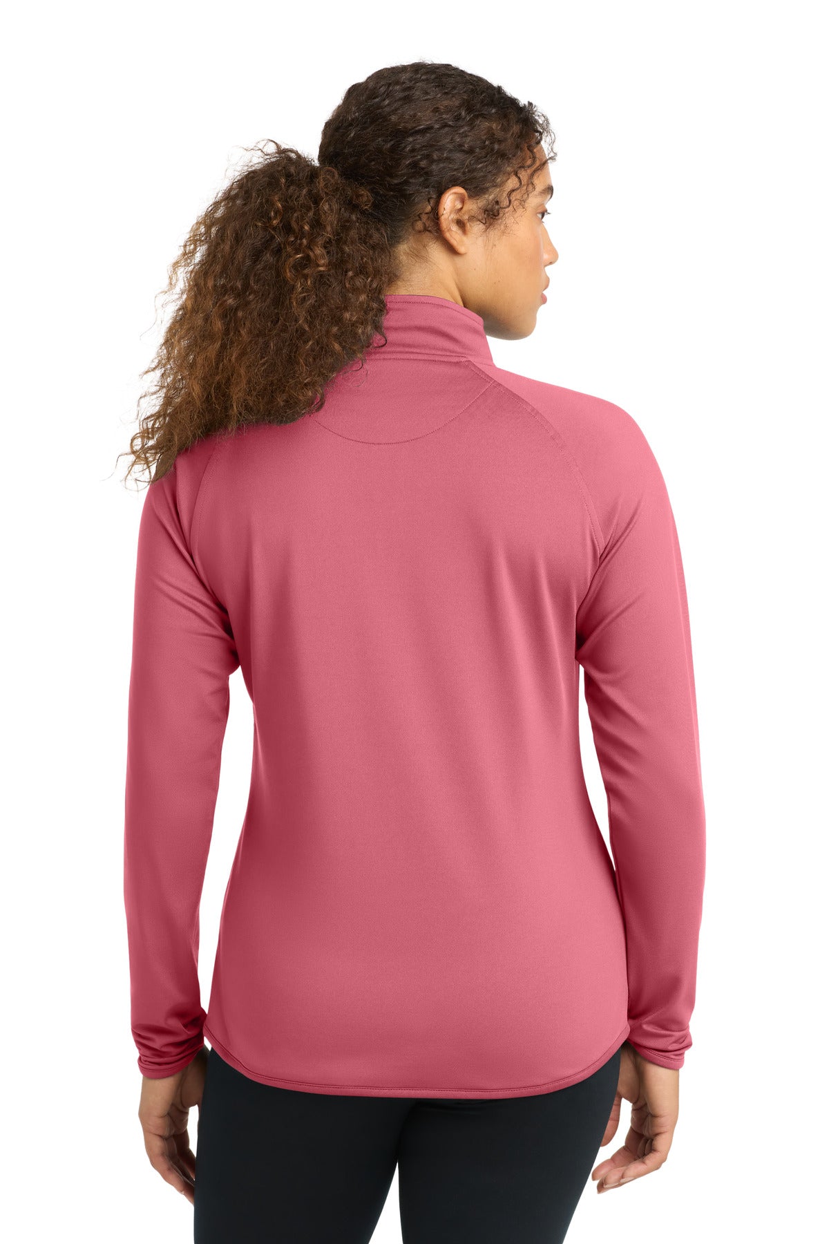 Dusty Rose Sport-Tek Women's Sport-Wick Stretch 1/4-Zip Pullover. LST850