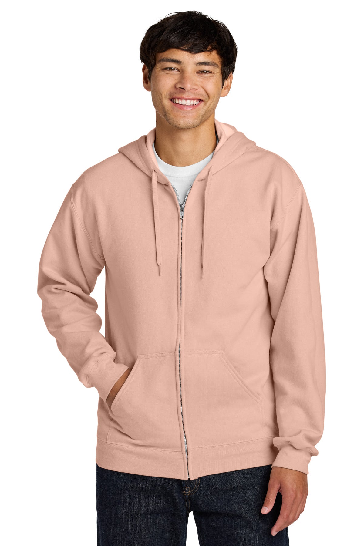 DustyRose Gildan Softstyle Midweight Fleece Full-Zip Hooded Sweatshirt SF600