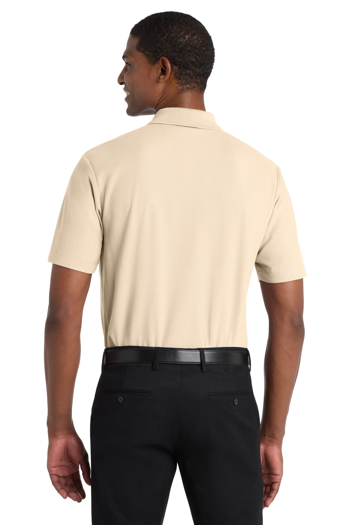 Ecru Port Authority SuperPro React Polo. K810